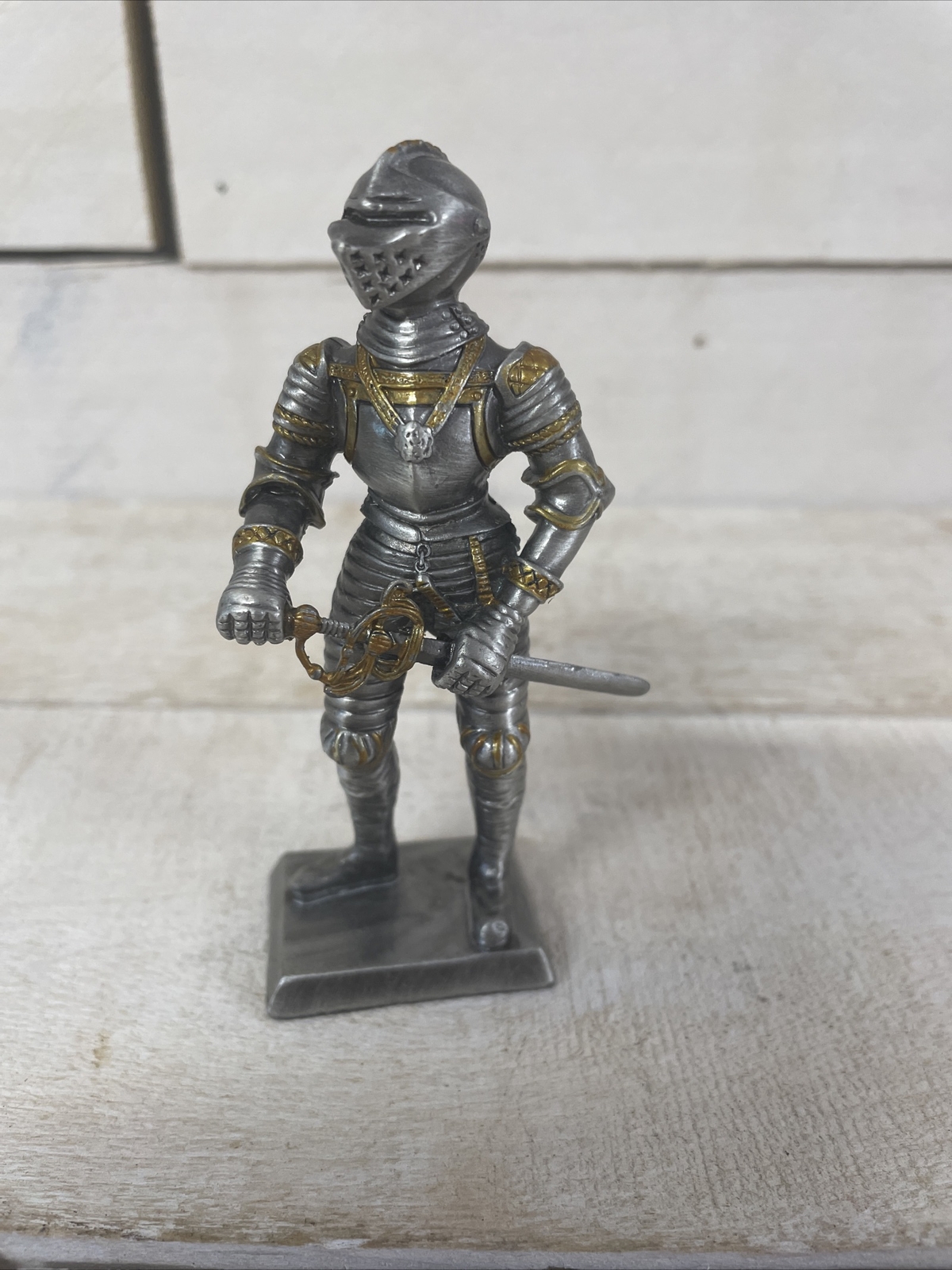 Summit Collection Knight Figurine 2012 Pewter Gold Toned Accents Fast Shipping