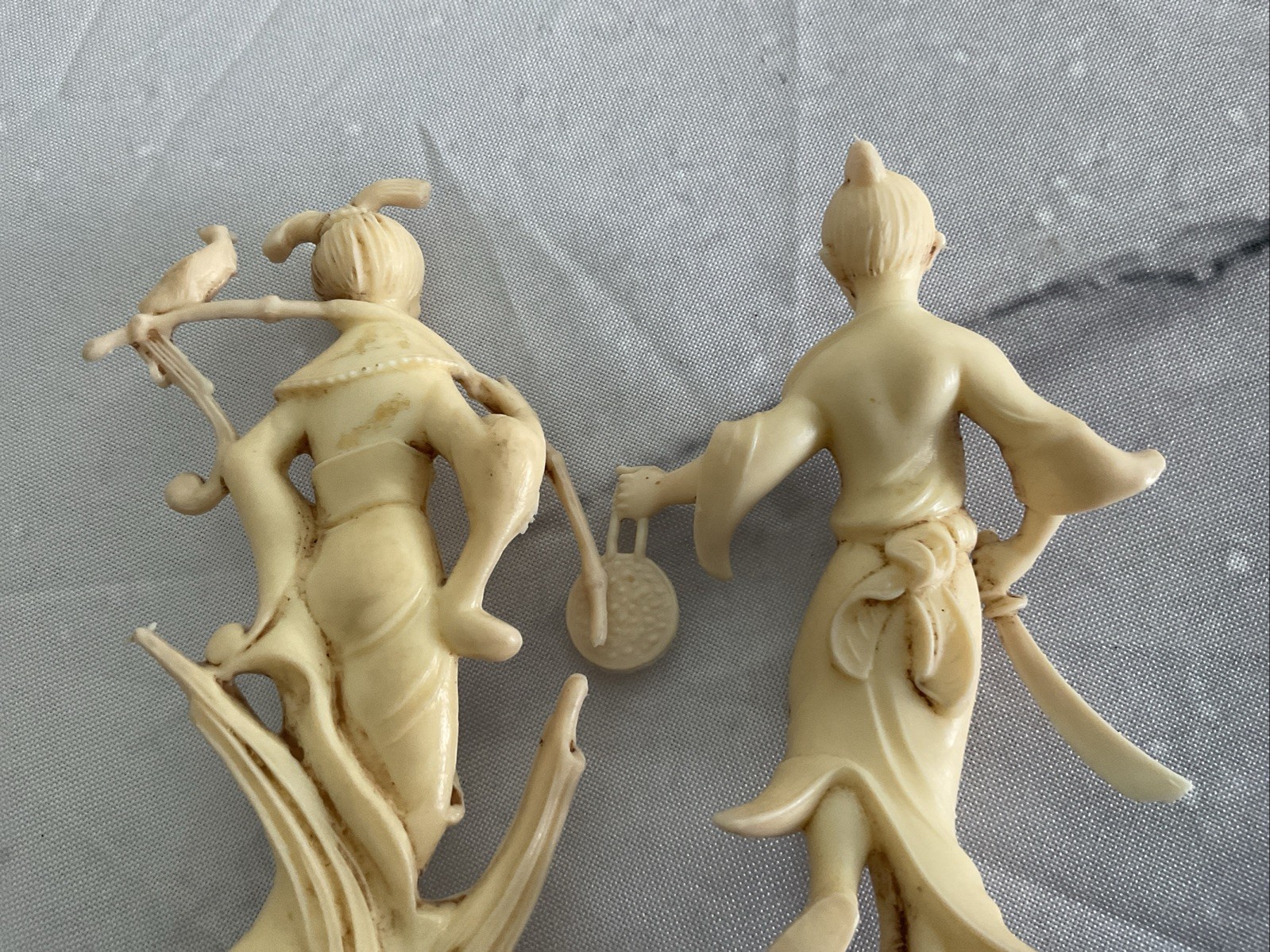 Vintage Asian Lady And Man Figures By Norleans Made In Italy 5.5” Tall