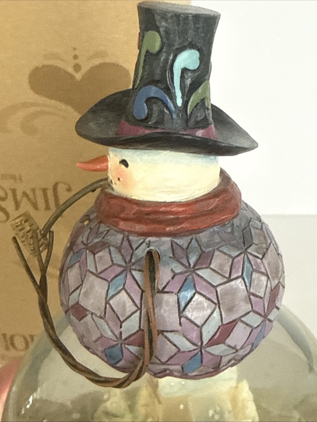 Jim Shore Frosty Days Warm Hearts 4017628 Snowman w Winter Scene Waterball 2010