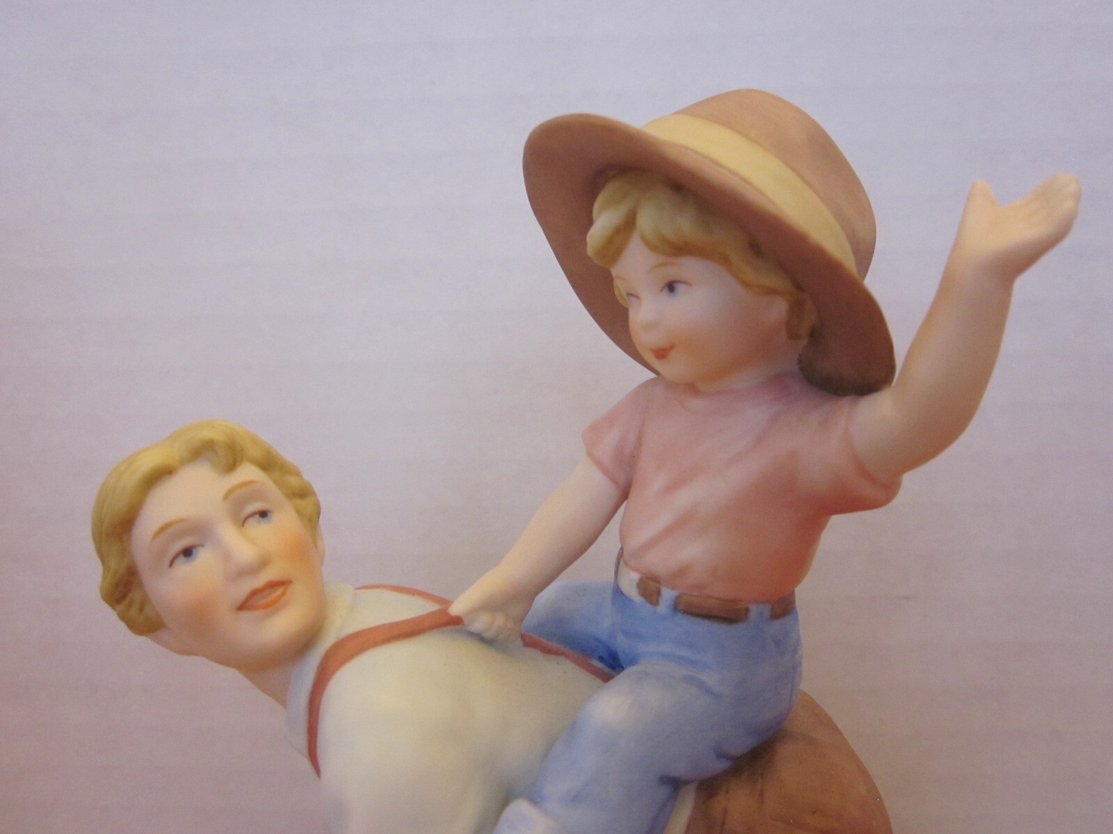 ENESCO 1986 Father & Son Series “Horsey Ride” Figurine Original Box, COA ID Card