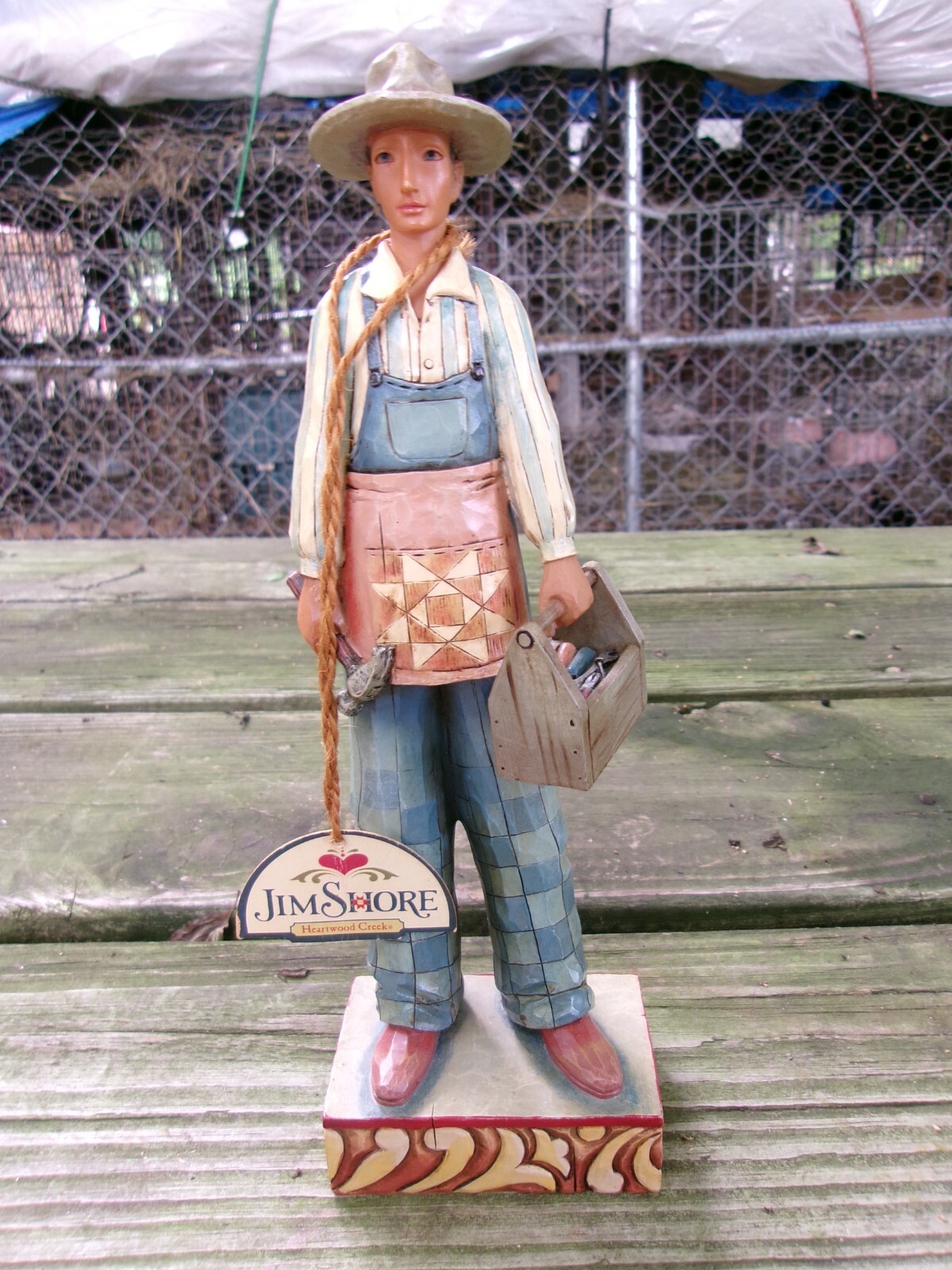 Jim Shore Figurine with Tag, 10 3/4″ Tall, BUILD A BETTER WORLD