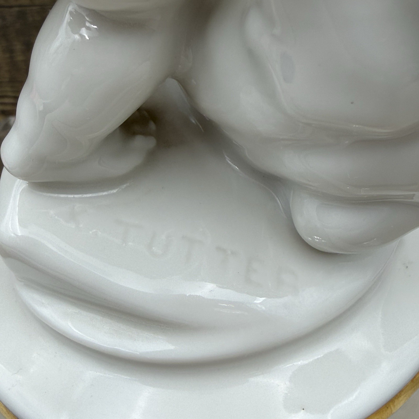 Karl Tutter Signed Children Cherubs on Gilt Sphere Hutschenreuther Selb MCM