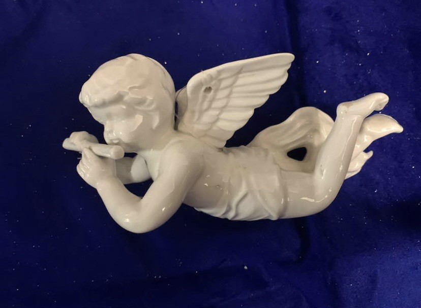 Angels 3 Fine White Porcelain Frolicking Musical Figurines