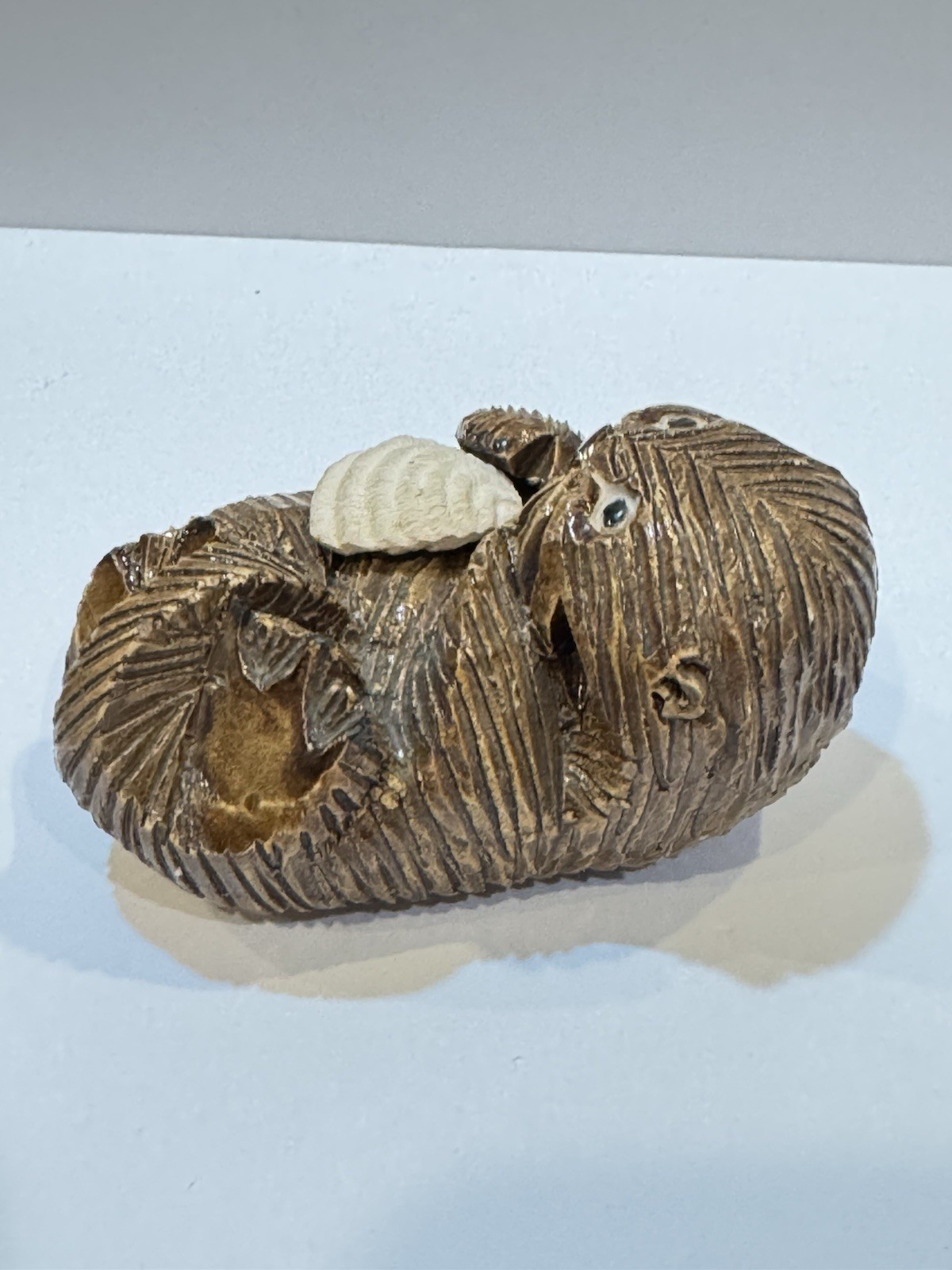 Vintage Sea Otter Shell Artesania Rinconada Art Pottery Handmade Clay Figurine