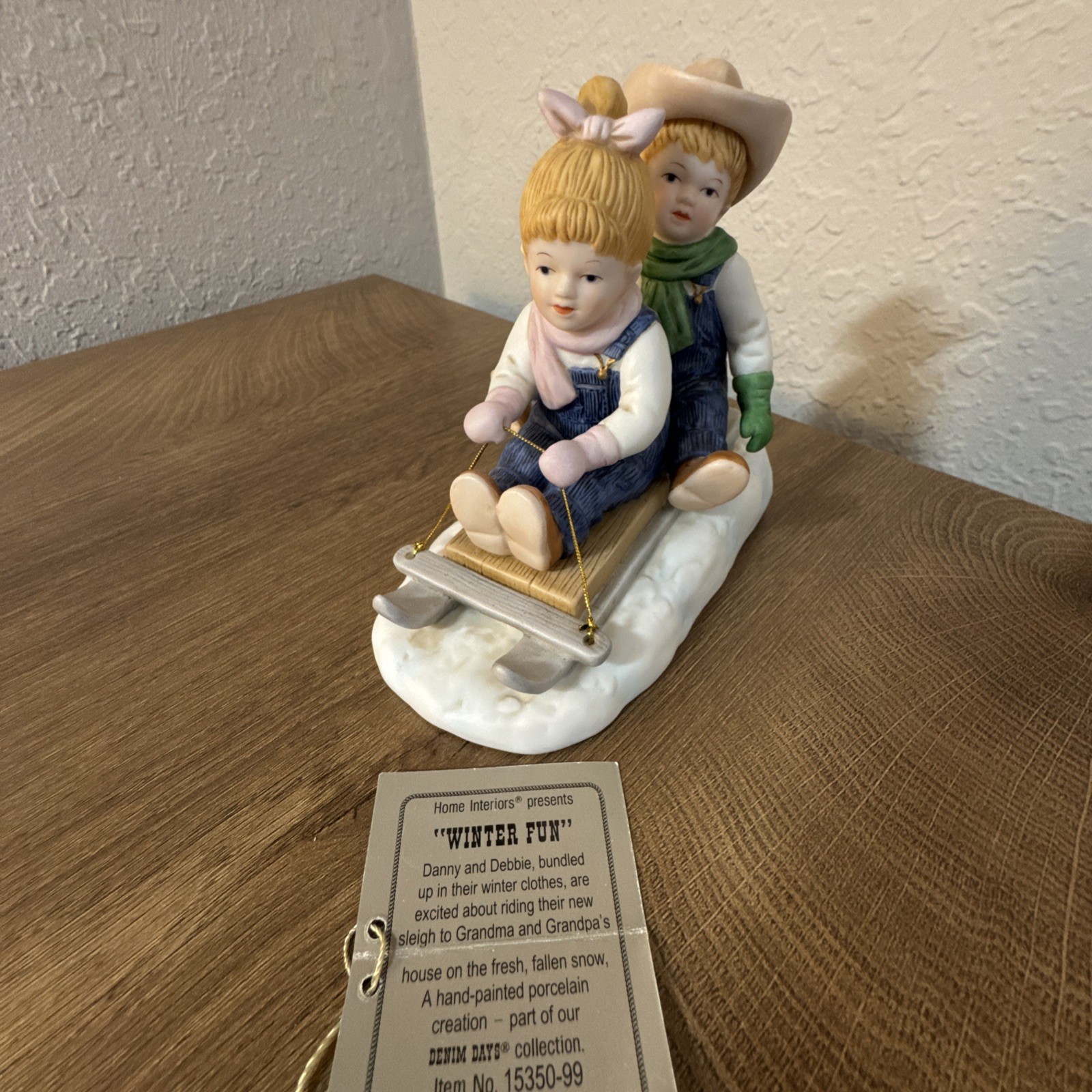 HOMCO Vintage 1985 Farmer Kids Porcelain Figurines DENIM DAYS Lot of 7 Set