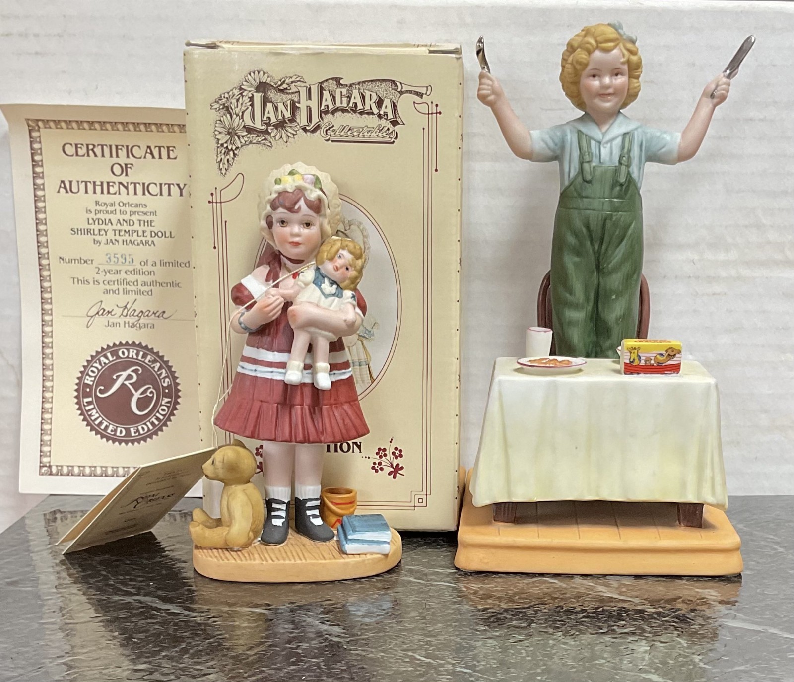 Shirley Temple Figurines – Lot of 2 – Limited Editions – Vintage – Jan Hagara