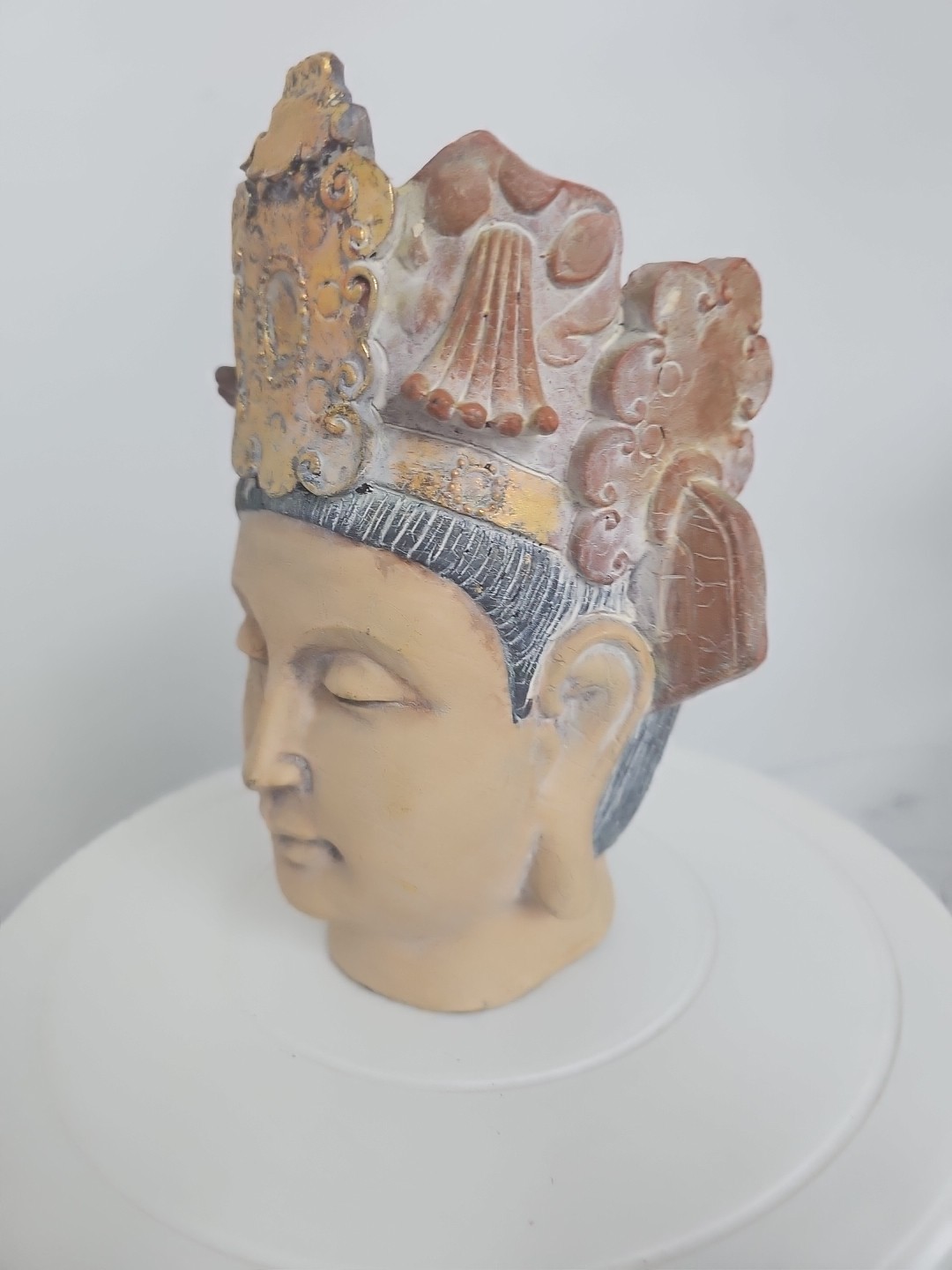 Handmade Aztec Warrior Head Custom Sculpted Made In China
