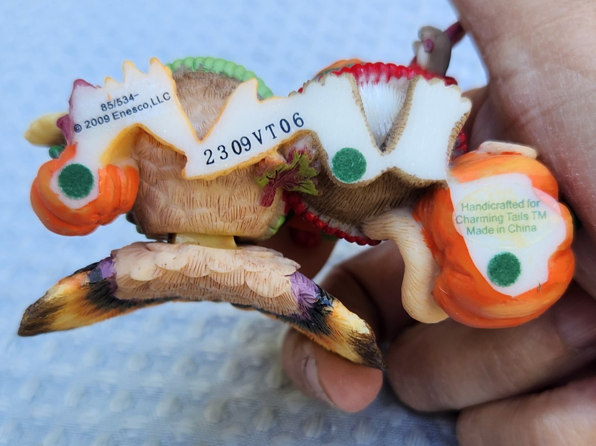 Enesco Charming Tails Figurine Eat Pie Save A Turkey Thanksgiving Fall Mouse