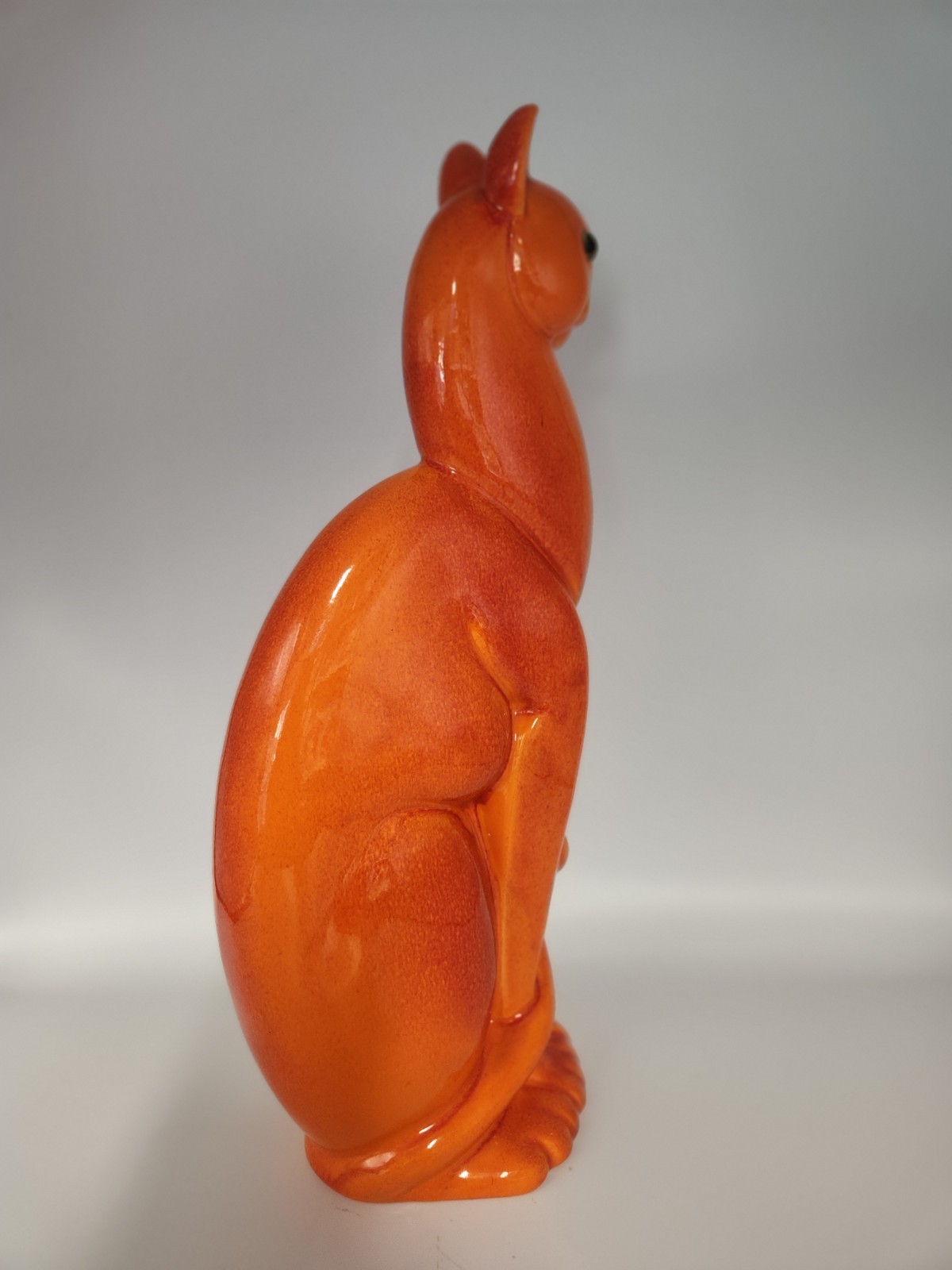 MCM Royal Haeger 616 Vintage Orange Winking Egyptian Cat Ceramic