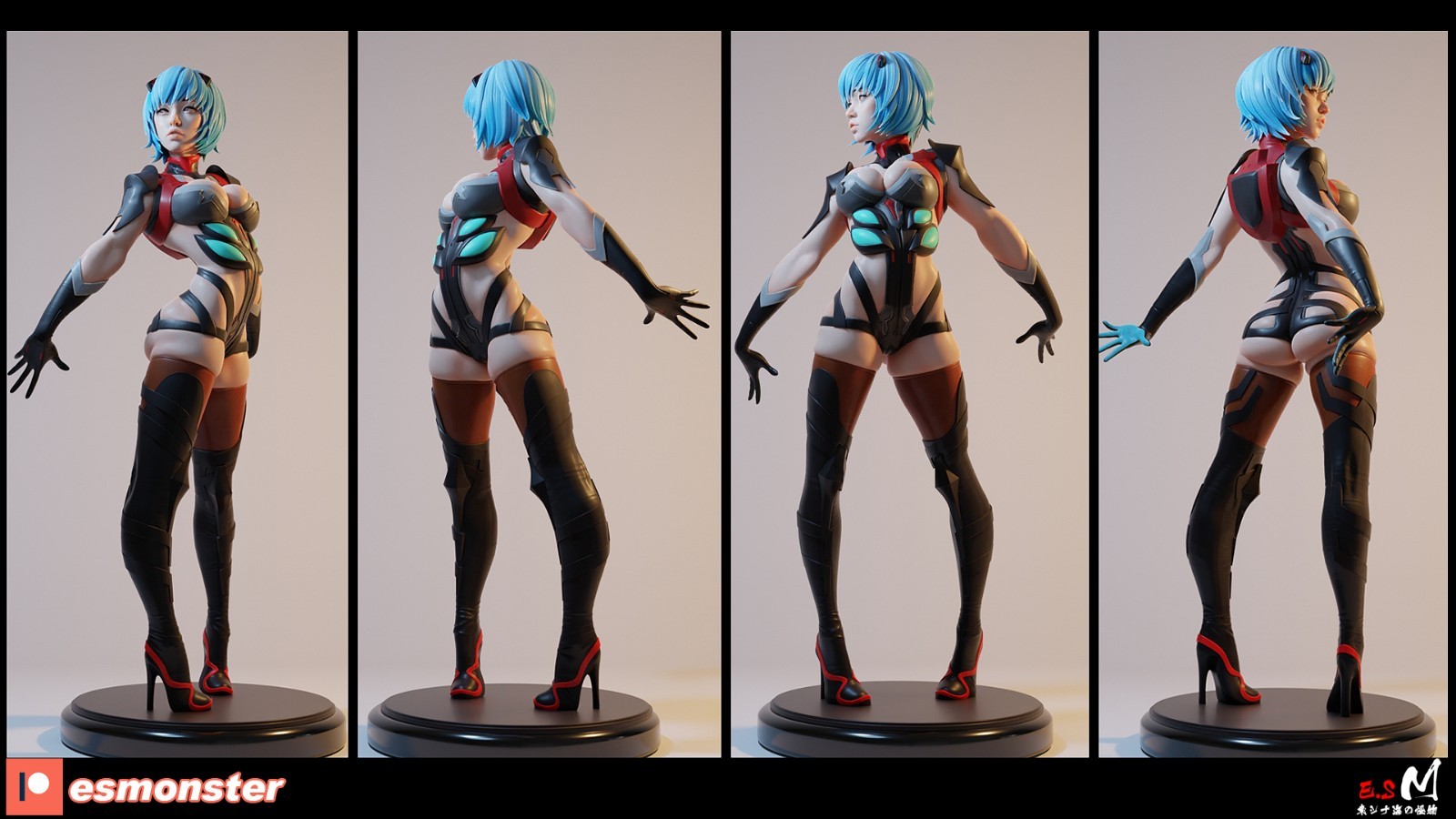 ES Monster Unpainted Unassembled Rei Ayanami Figure Model Kit 1:24-1:4 scale