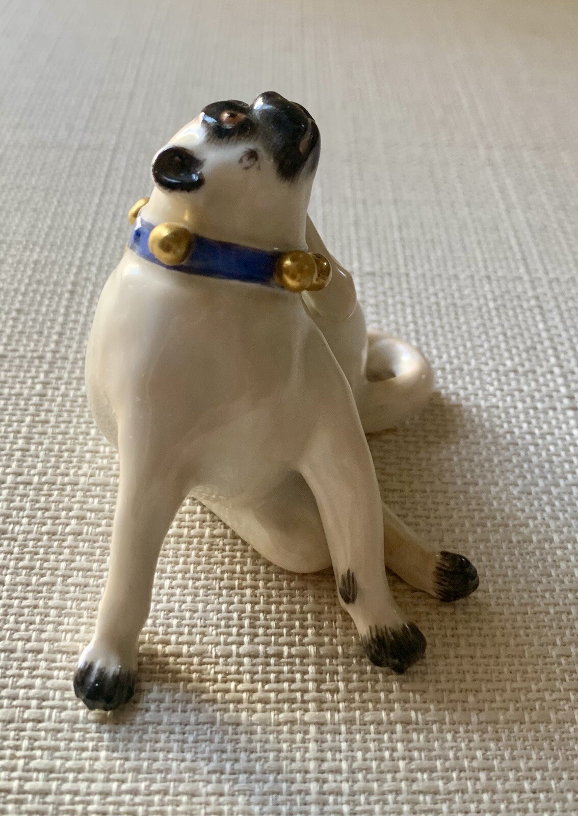 20th century Meissen pug figurine