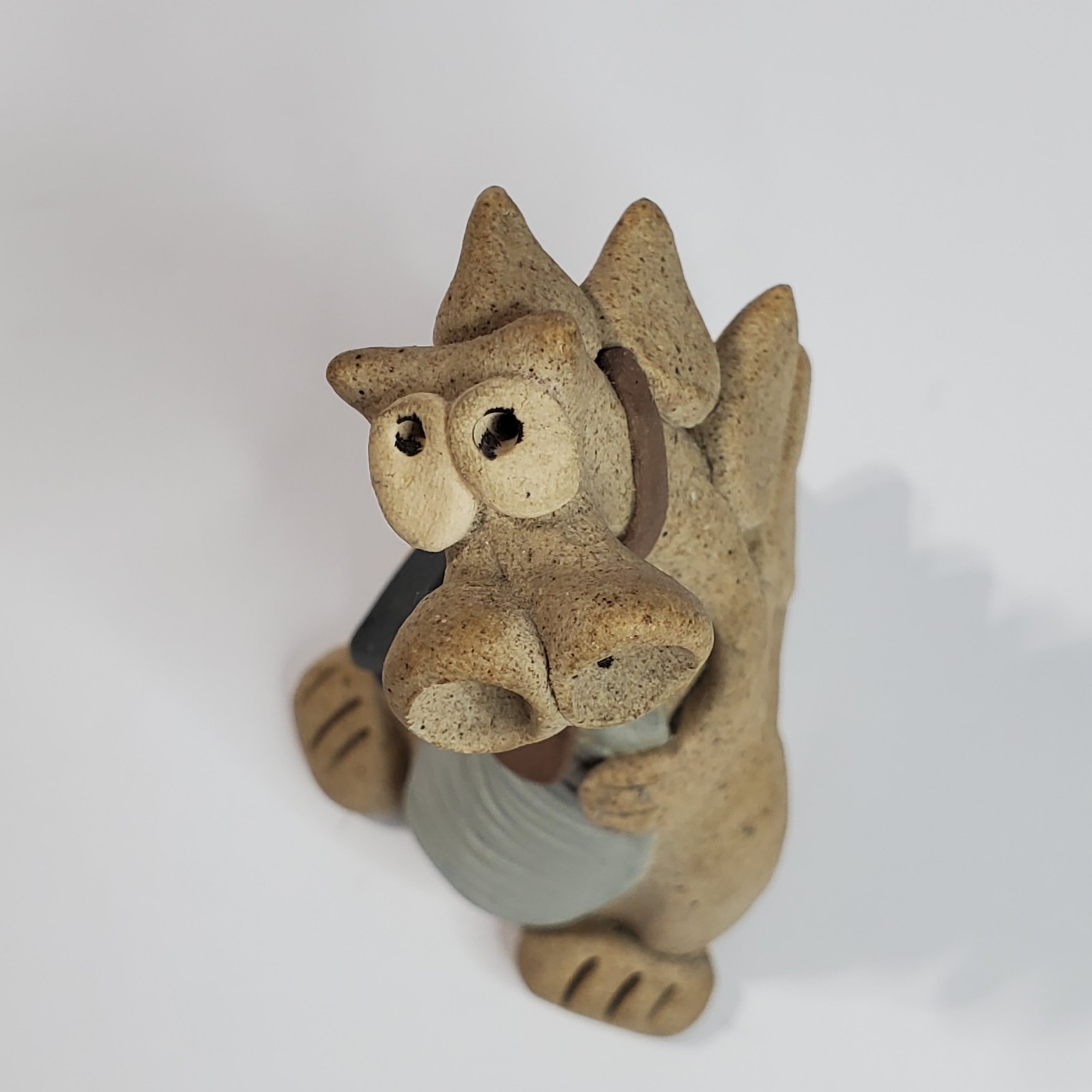 Vintage Clay Figurine – Business Dragon with Briefcase & Tie – Moore Signed