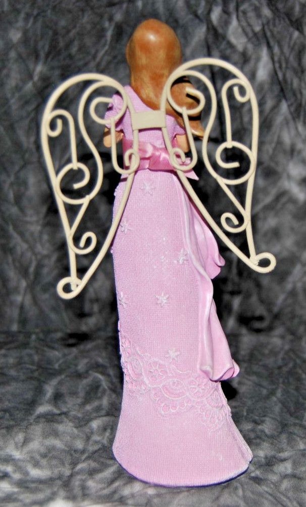 8” Burton & BURTON Christmas Pink Angel God Religious Wings Figurine #9721827
