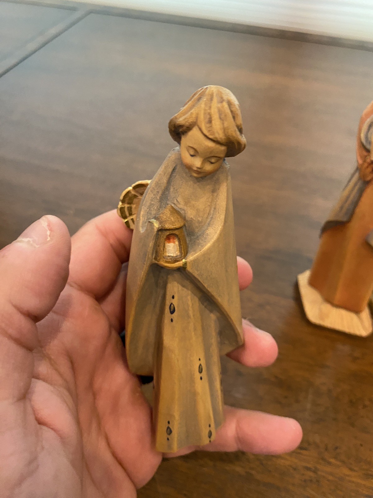 BEAUTIFUL VTG SET(4) OTCO Great Detailed Wood Carved Nativity Figurines ITALY