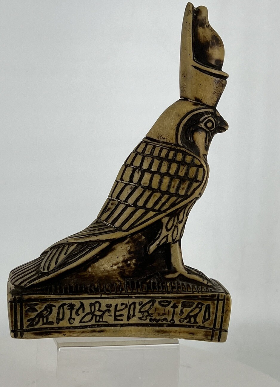 VINTAGE EGYPTIAN RELIGIOUS BIRD GOD RESIN FIGURINE