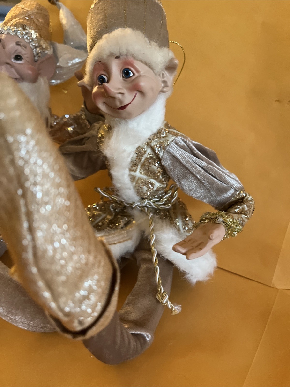Lot 2 Large Robert Stanley Silver Gold Elf Elves Pixies Jester Poseable 20”