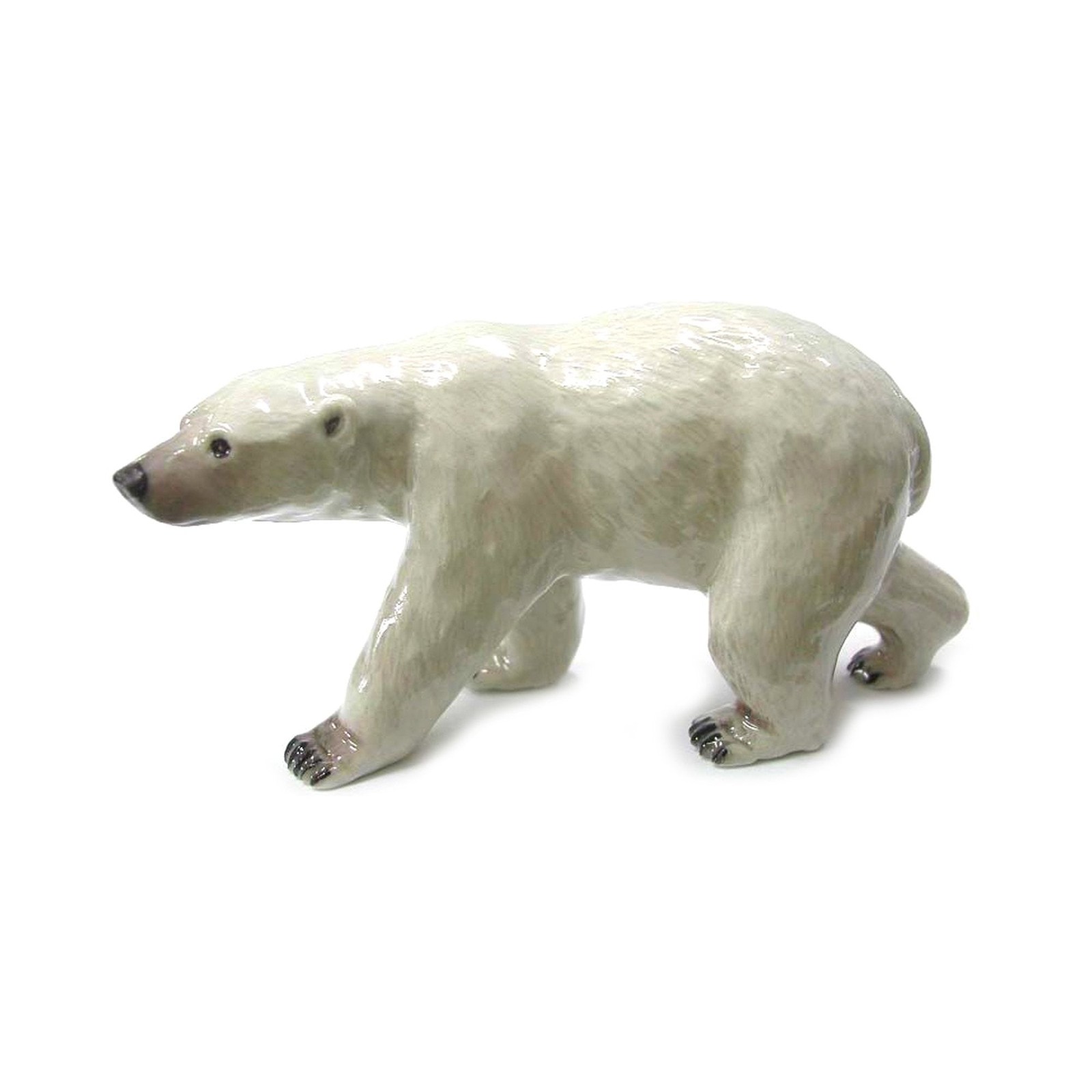 Northern Rose Polar Bear Walking – Home Decor – Miniature Porcelain Figurine