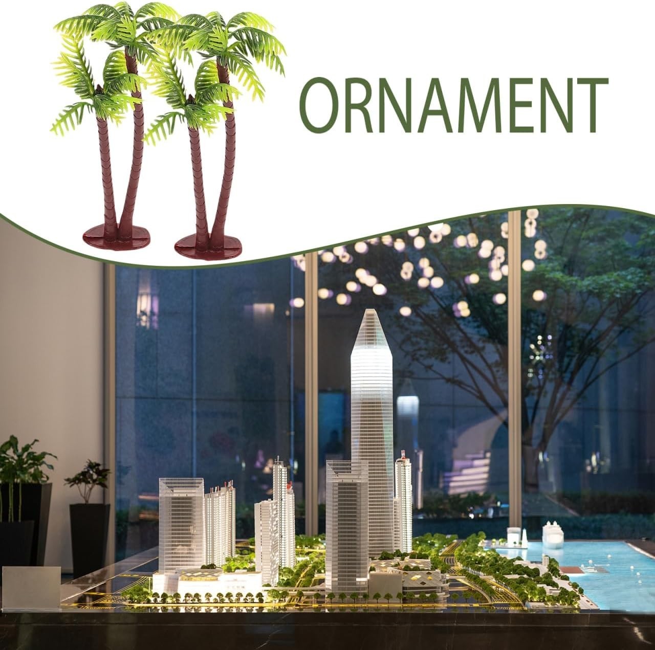 Miniature Palm Tree Decor Set 5pcs Fake Tropical Miniature Trees for Craft Ga…