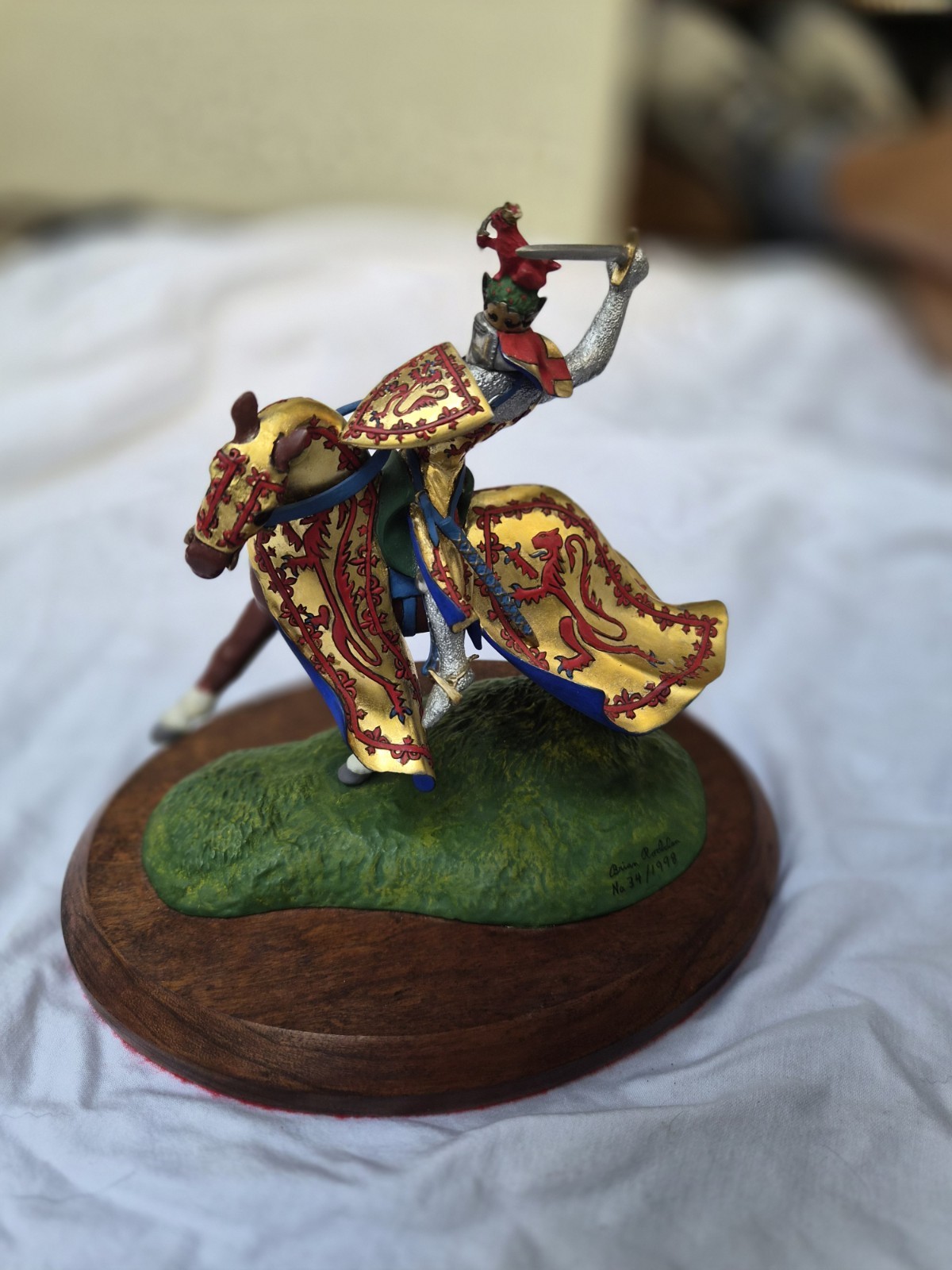 Brian Rodden Sculpture 90mm Medieval Bishop Knight 1989 Pewter colored #34 Sign
