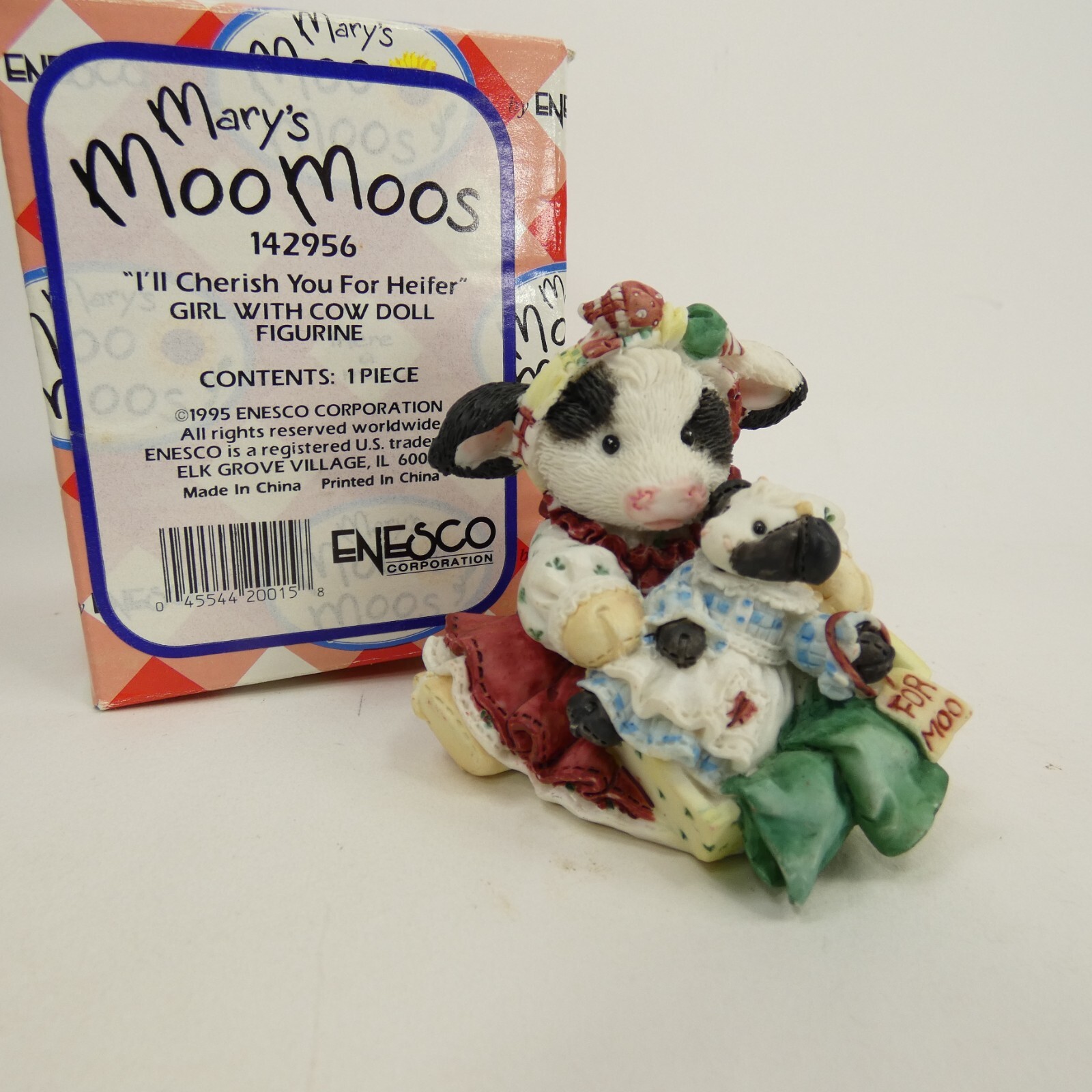 Mary’s Moo Moos I’LL CHERISH YOU FOR HEIFER girl with cow doll 1995 142956 QAKMF