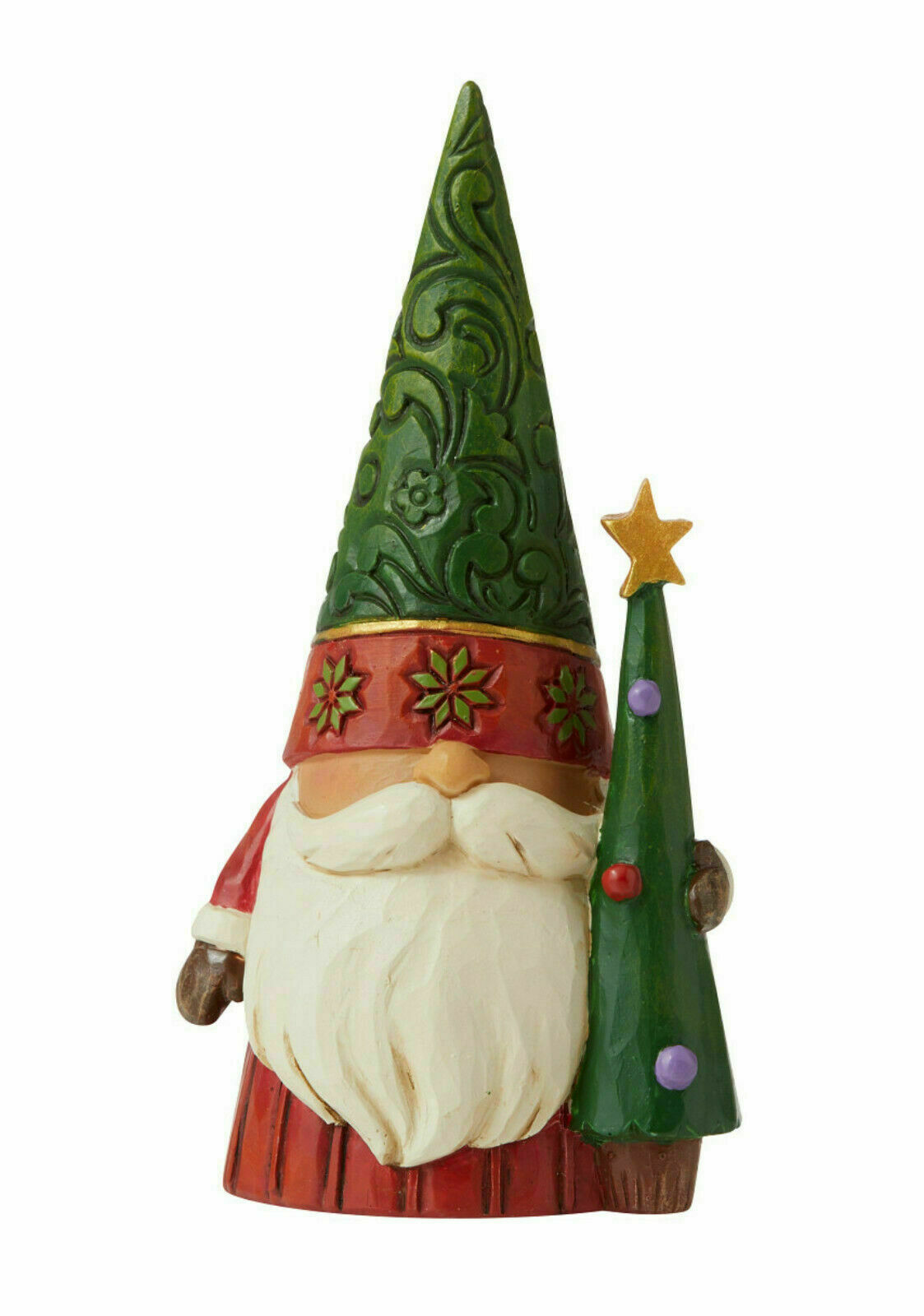 Jim Shore Christmas Gnome holding Christmas Tree Figurine 6009183