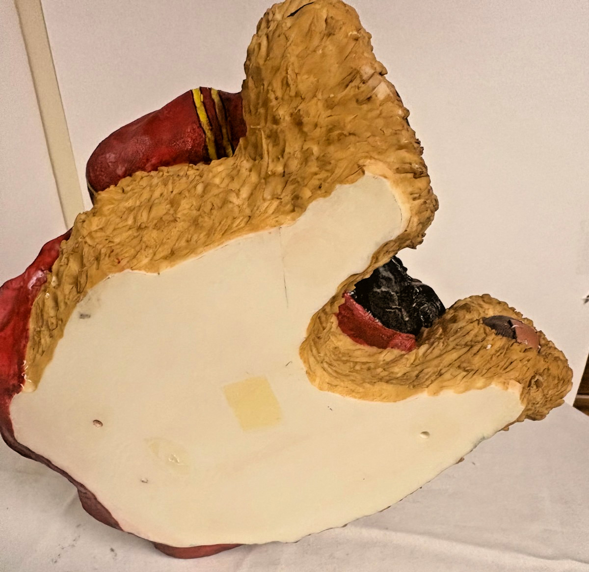 Vintage Large 10″ Resin Firefighter Teddy Bear Figurine W Fire Truck