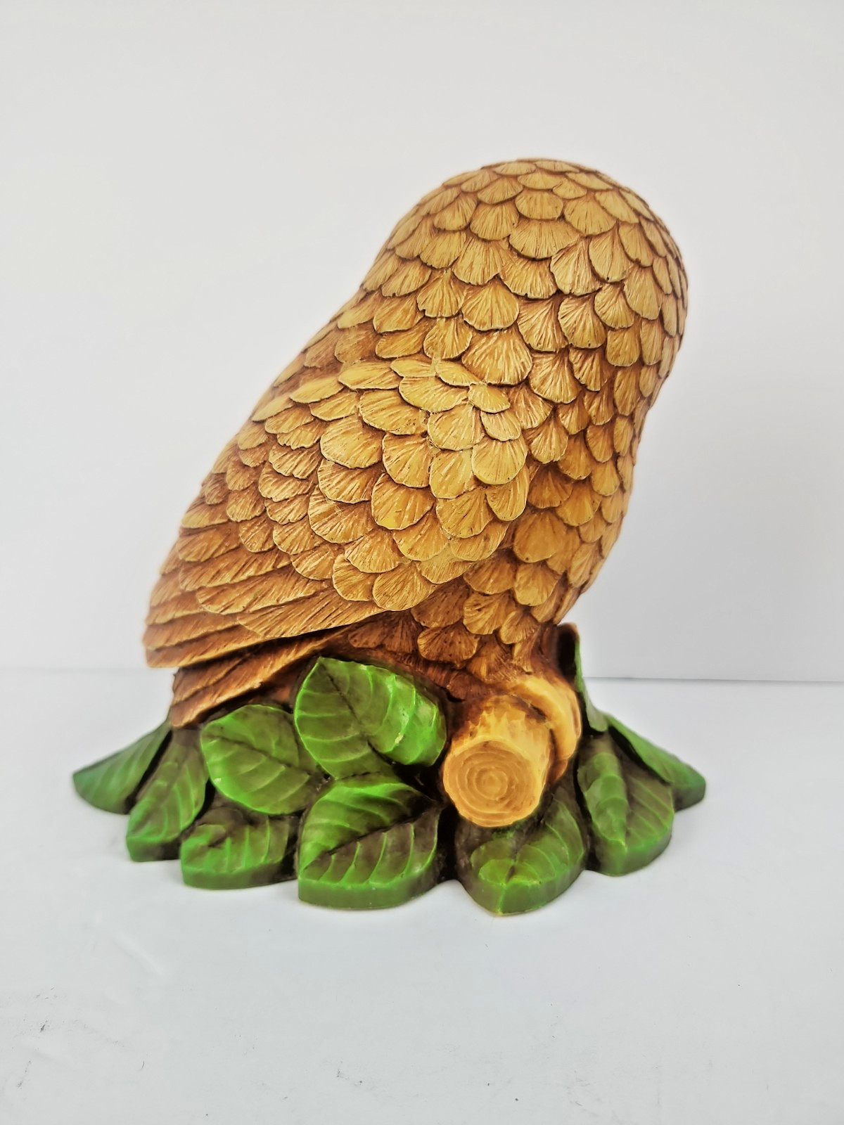 Home Interior HOMCO 7″ Tall Wide Eye Owl Peched On Branch 1976