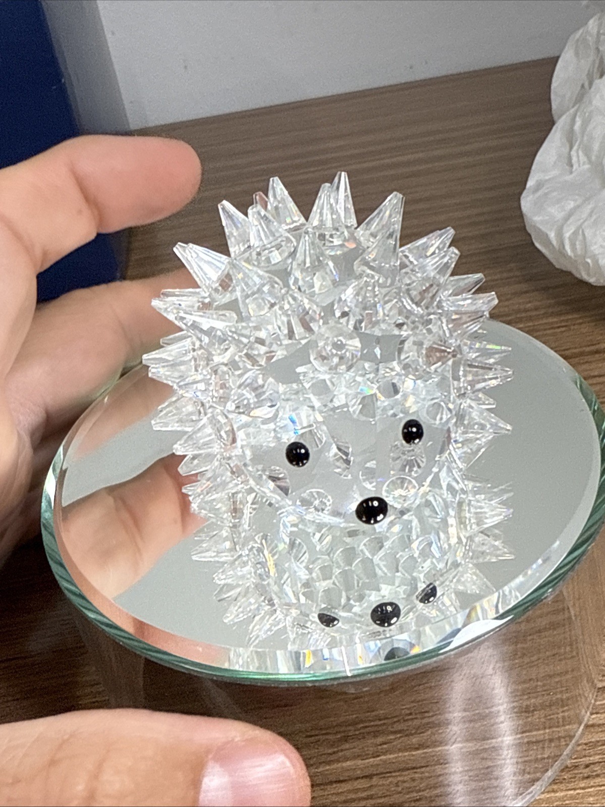 SWAROVSKI CLEAR GLASS CRYSTAL PORCUPINE FIGURINES SET OF 3