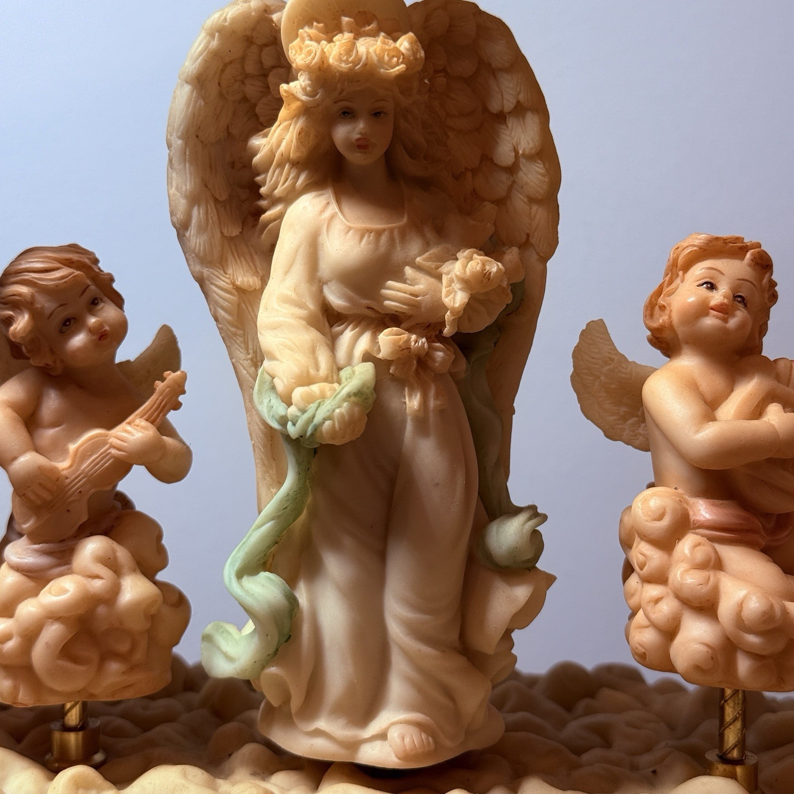 Vintage San Francisco Music Box Co Angel Cherubs Arch “Somewhere Out There”