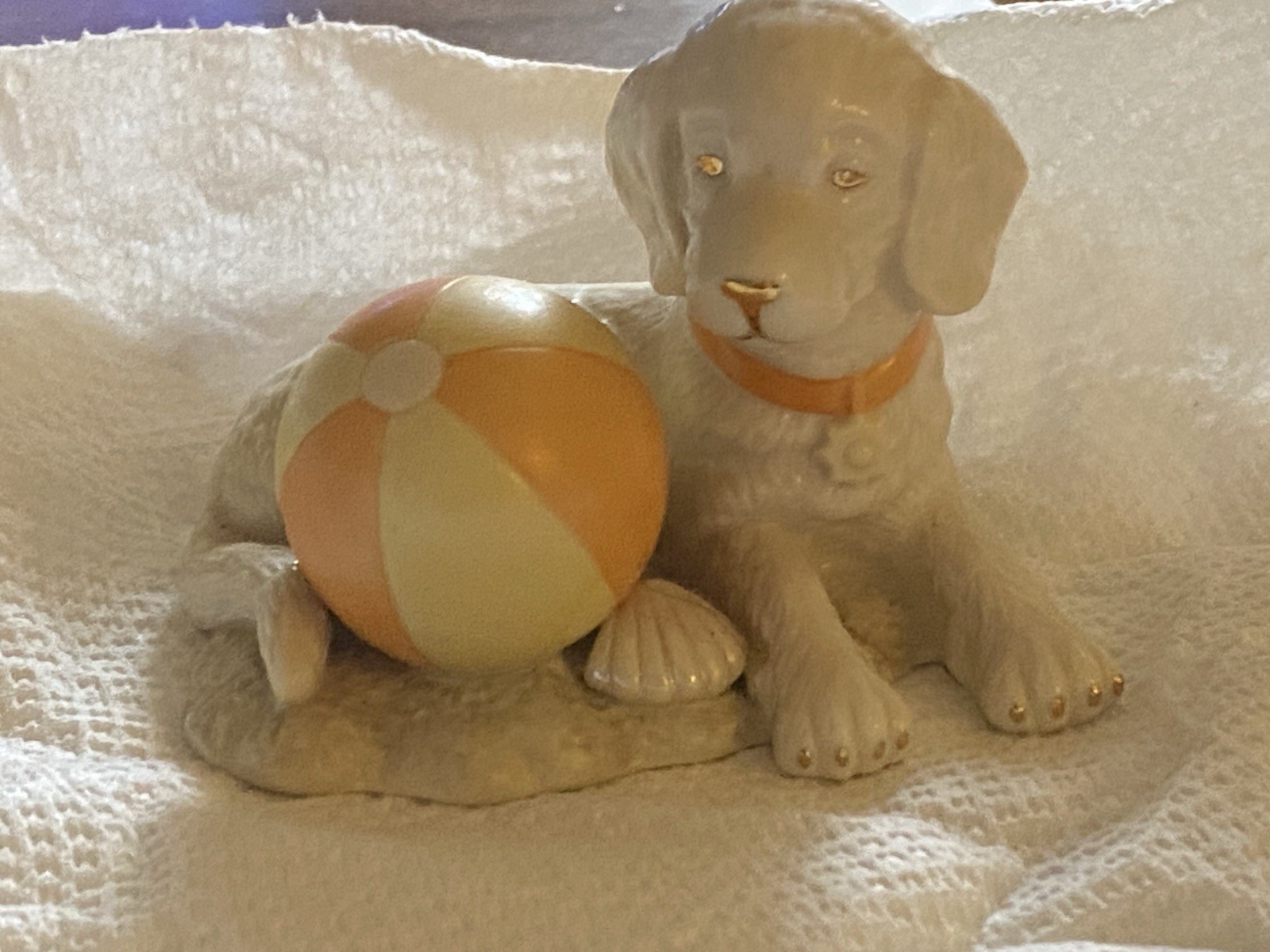 Vintage Retired Lenox A Golden Year Of Puppies August “Fun In The Sun” 2002