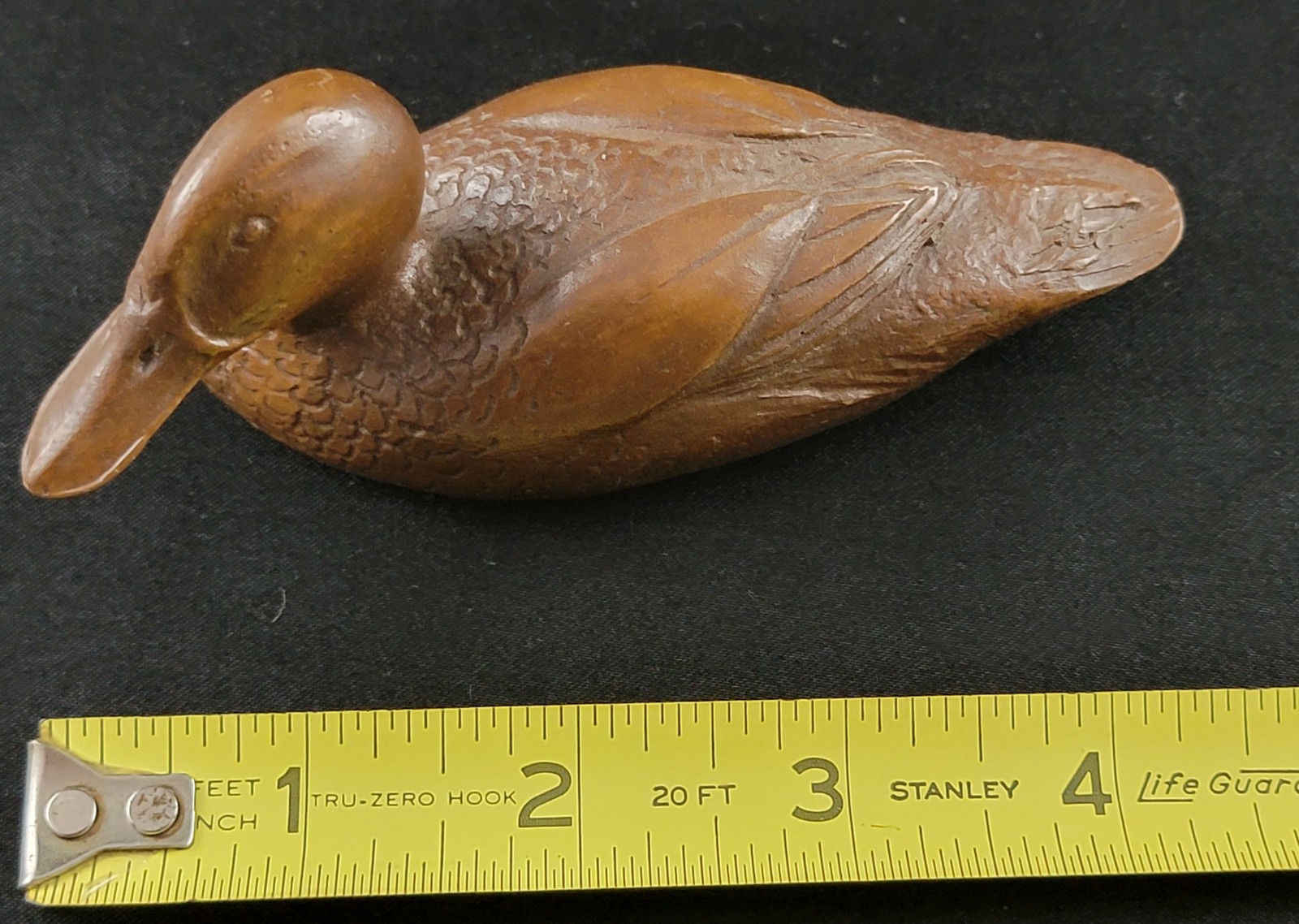 Vintage Mallard Duck Decoy 4in Resin Wood Look Mini Paperweight Decor