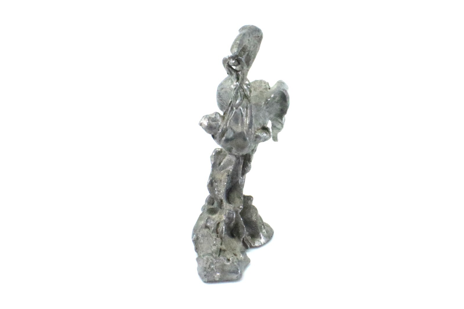Pewter Figurine STORK with BABY Shower Gift New Mother 2 Piece