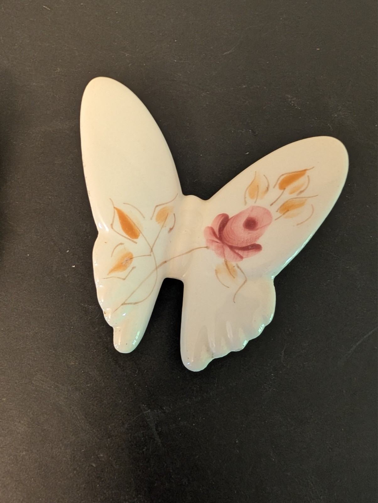 Vtg Wall Hanging Butterfly HOMCO Lasting Products Set Of 2 Porcelain 3.25″ Tall