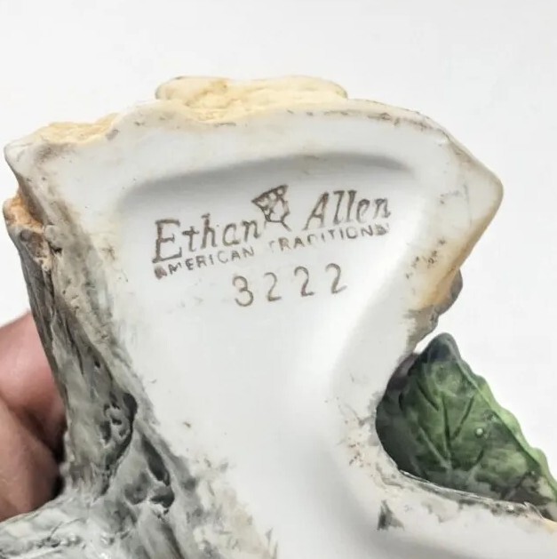 Ethan Allen American Robin on Wild Cherry Branch Porcelain Bird Figurine 3222