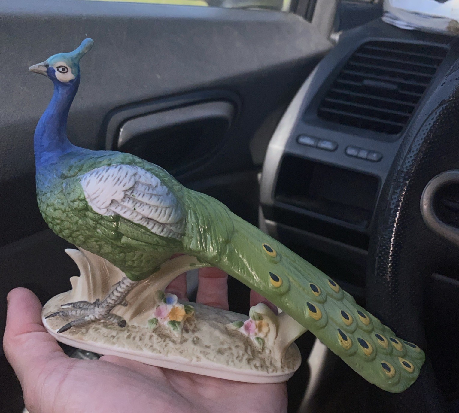 Gorgeous Lefton Peacock Figurine Hand Painted Japan KW2335