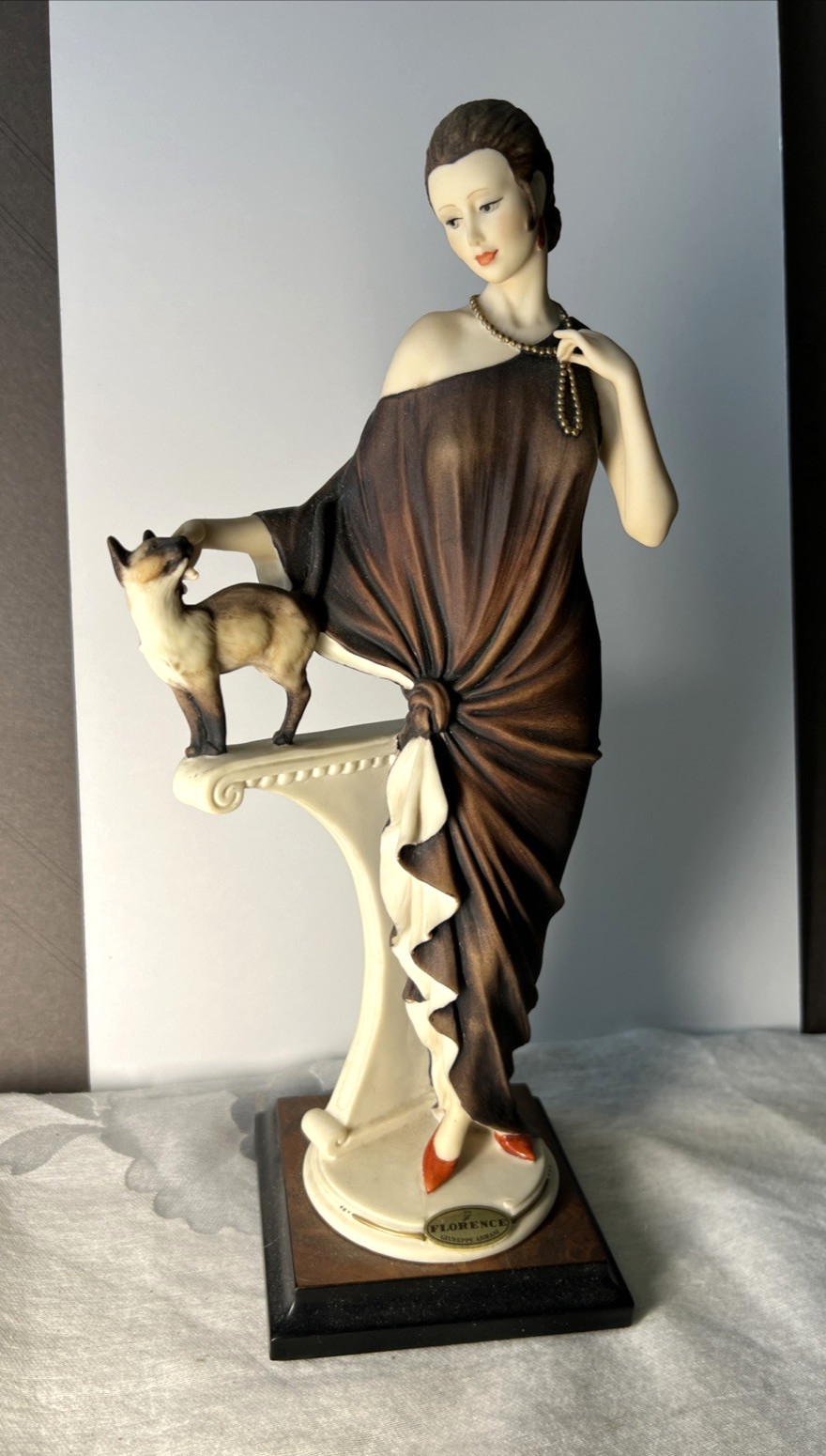 Florence 1995 Giuseppe Armani Damina Con Gatto Danielle Figure Art 0436C Tags