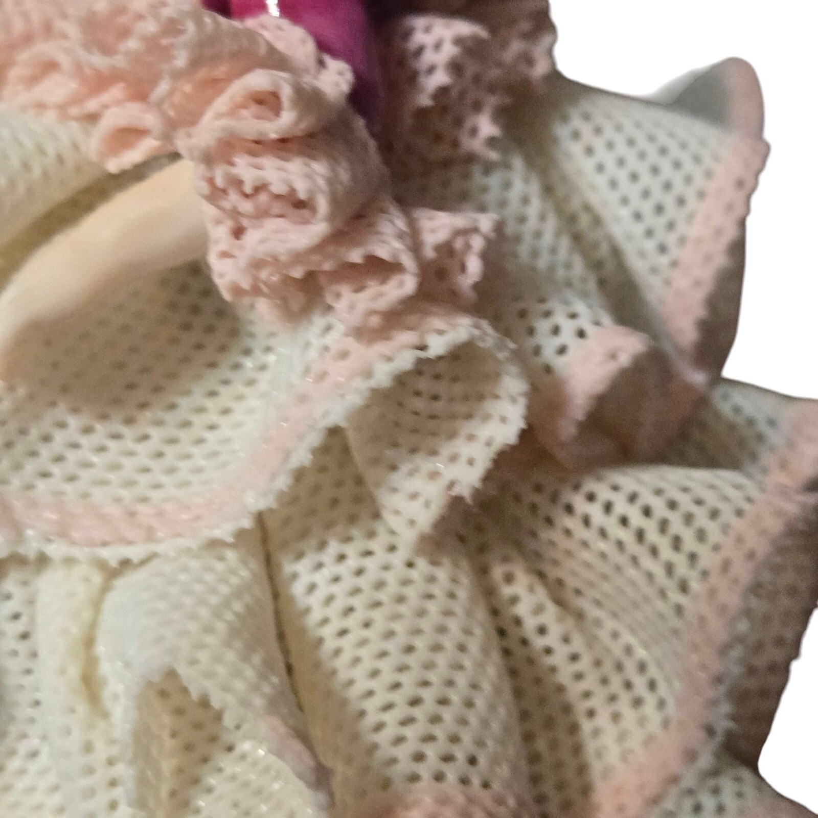 Vintage Irish Dresden Porcelain Figurine Babette Pink Lace Dress