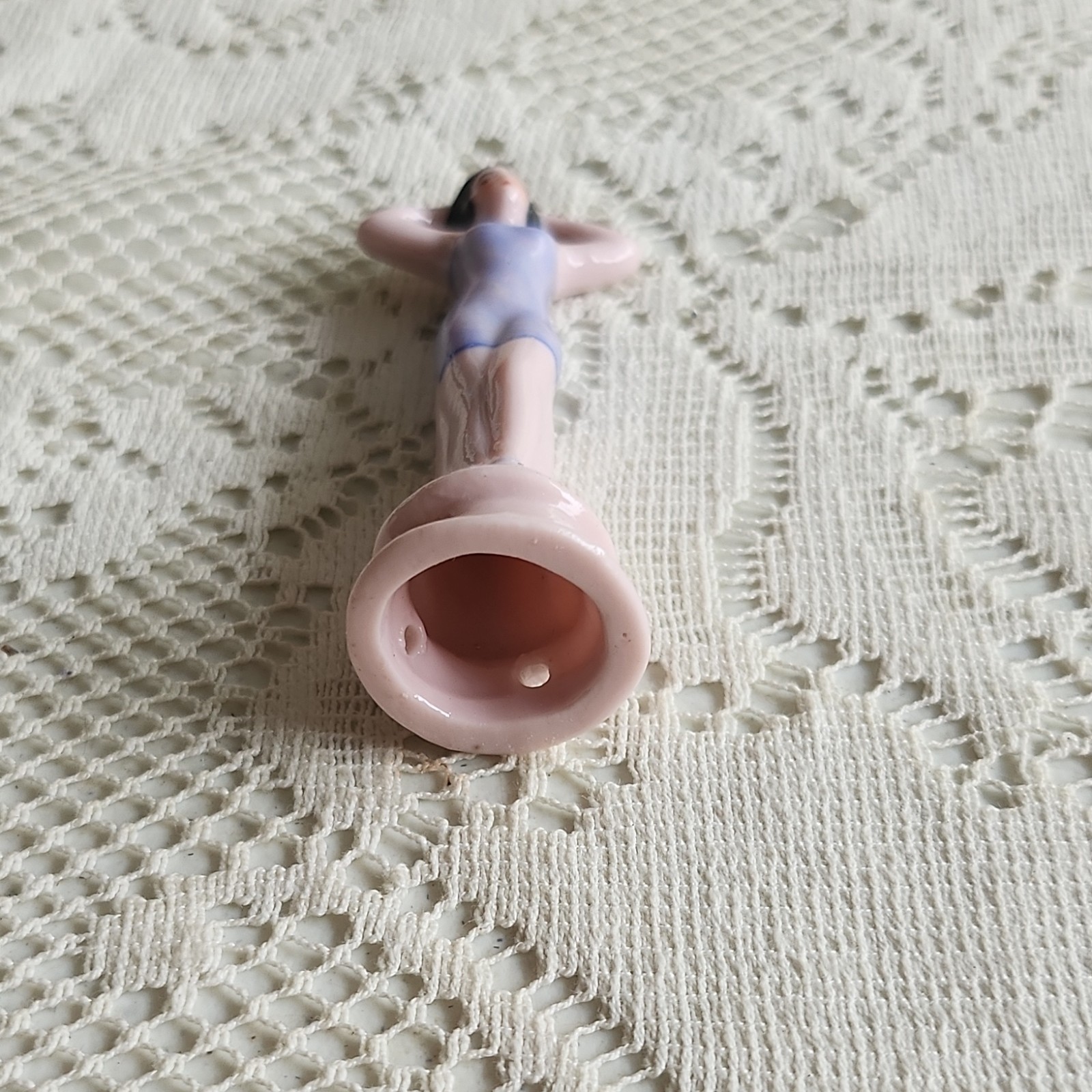 Ceramic PiN Girl Figurine Pink Blue & Black Glossy Finish People Theme.