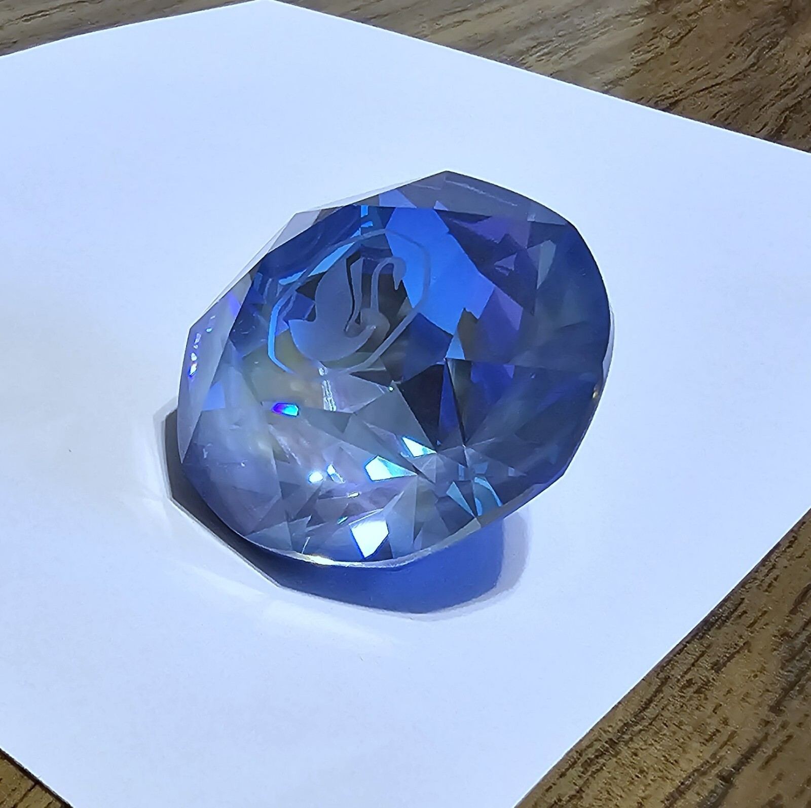 💎 Swarovski Crystal Exclusive 2025, Large, Ocean Blue, Chaton Gem Figurine NIB