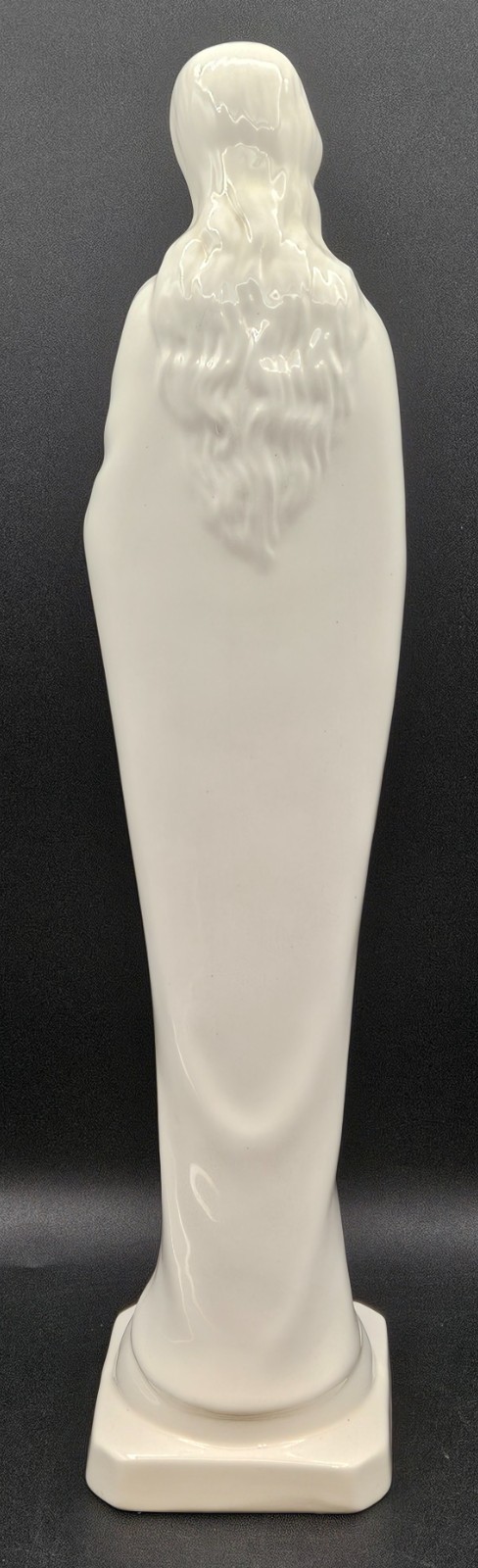 White Ceramic Praying Madonna Virgin Mary Statue Figurine 15.5″