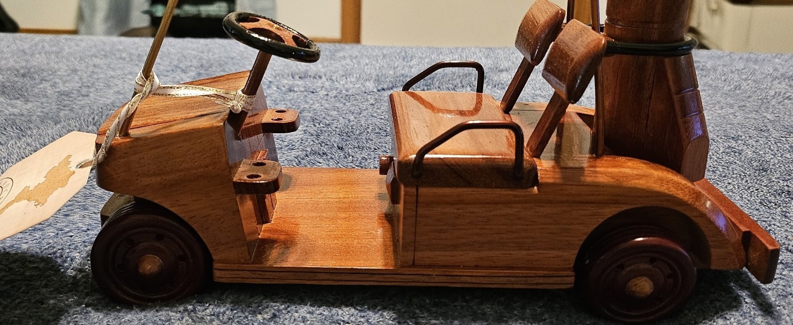 Wooden Golf Cart NEW Missing Canopy. Main pic is NOT one being sold.