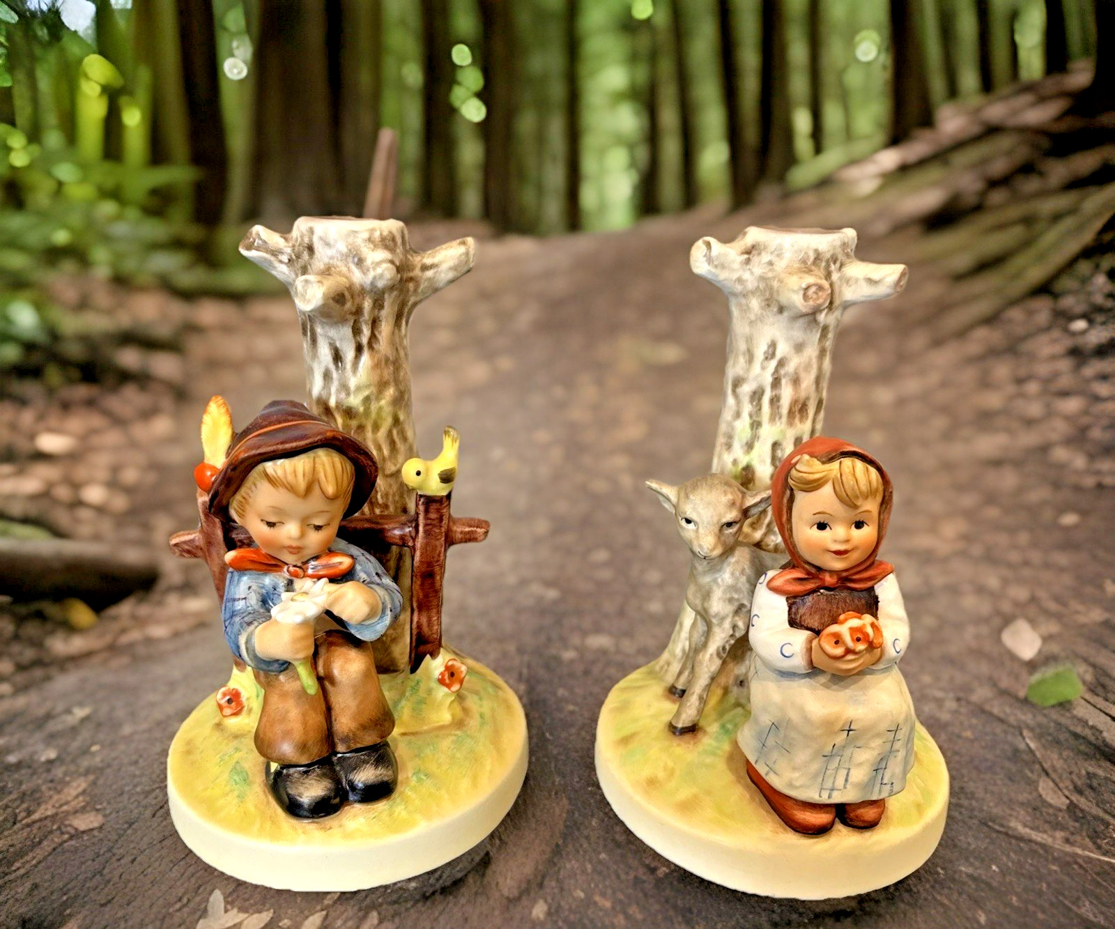 Hummel 678 & 679 Good Friends & She Loves Me She Loves Me Not W Germany 6 1/4″