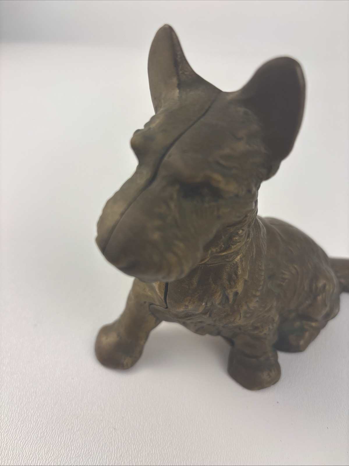 Vintage Solid Brass7″ Scottish Terrier Coin Bank