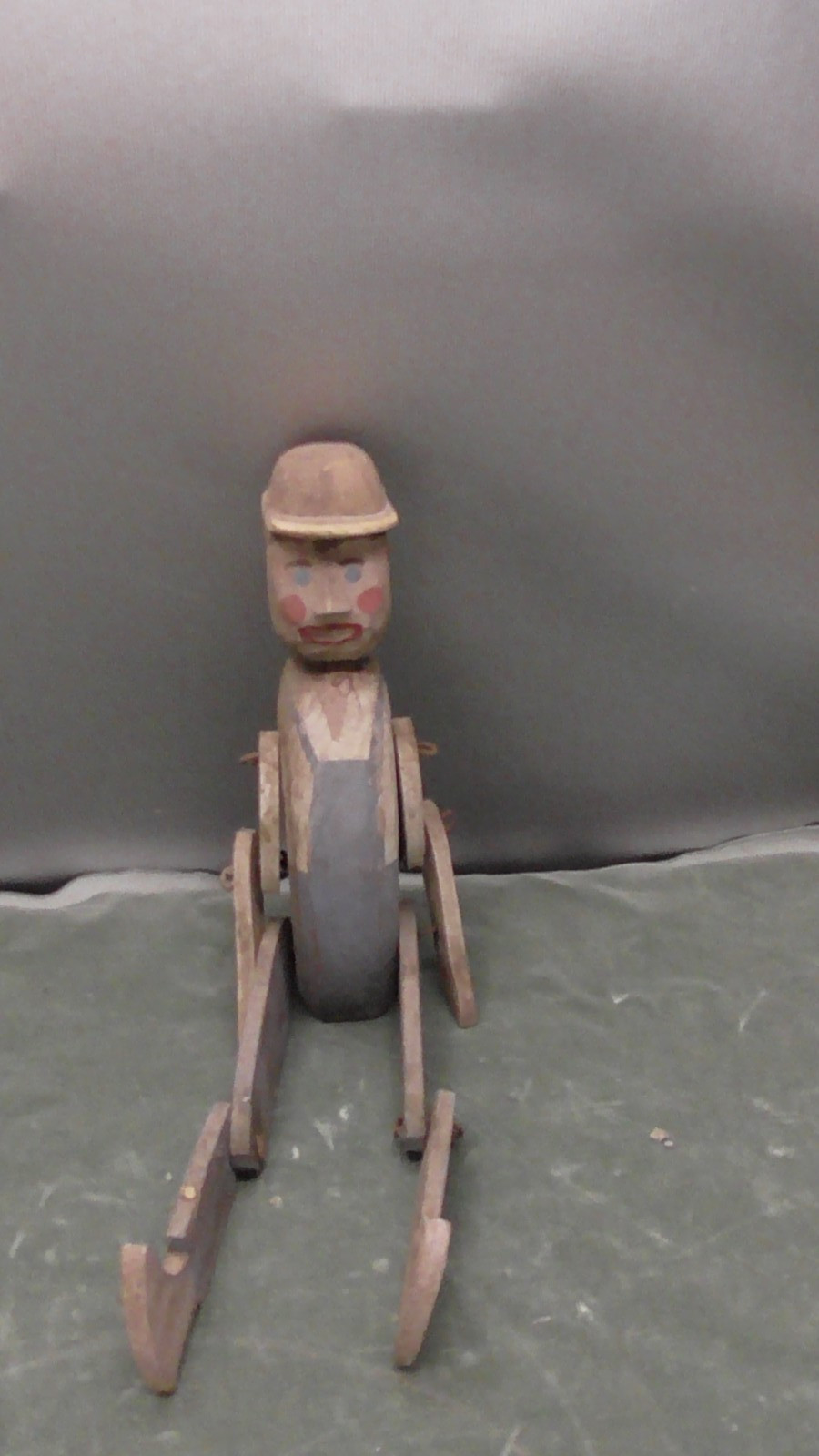 Old Vintage Wooden Hand Carved Man Farmer Folk Art Figure Farm decor garden deco