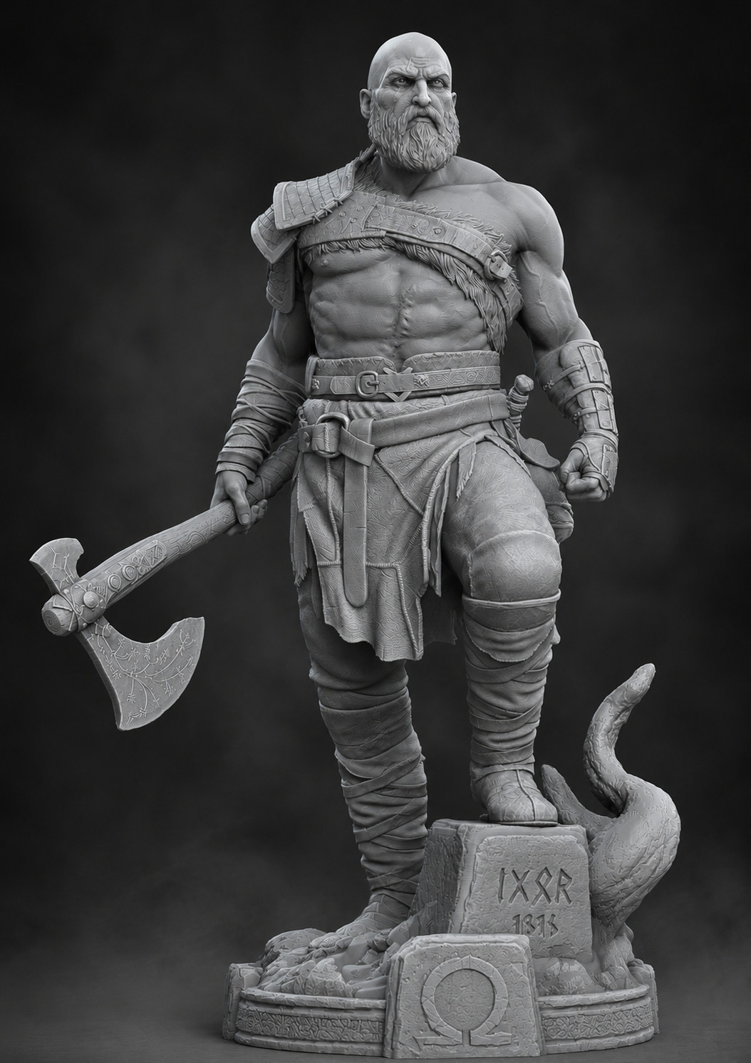 Kratos from God of War V1! Printed 16k Res! Hand Painted or Unpainted!