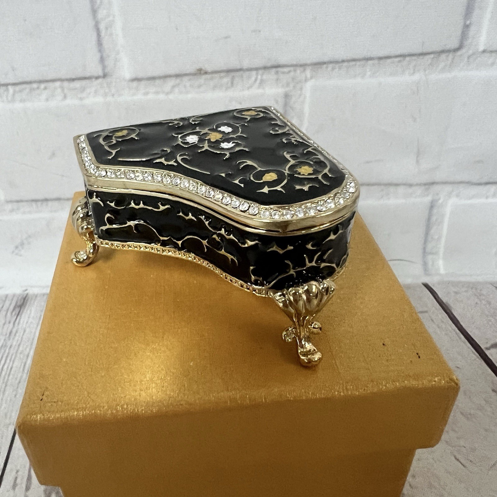Department 56 Bejeweled Collection VINTAGE PIANO Trinket BOX Enamel Miniature