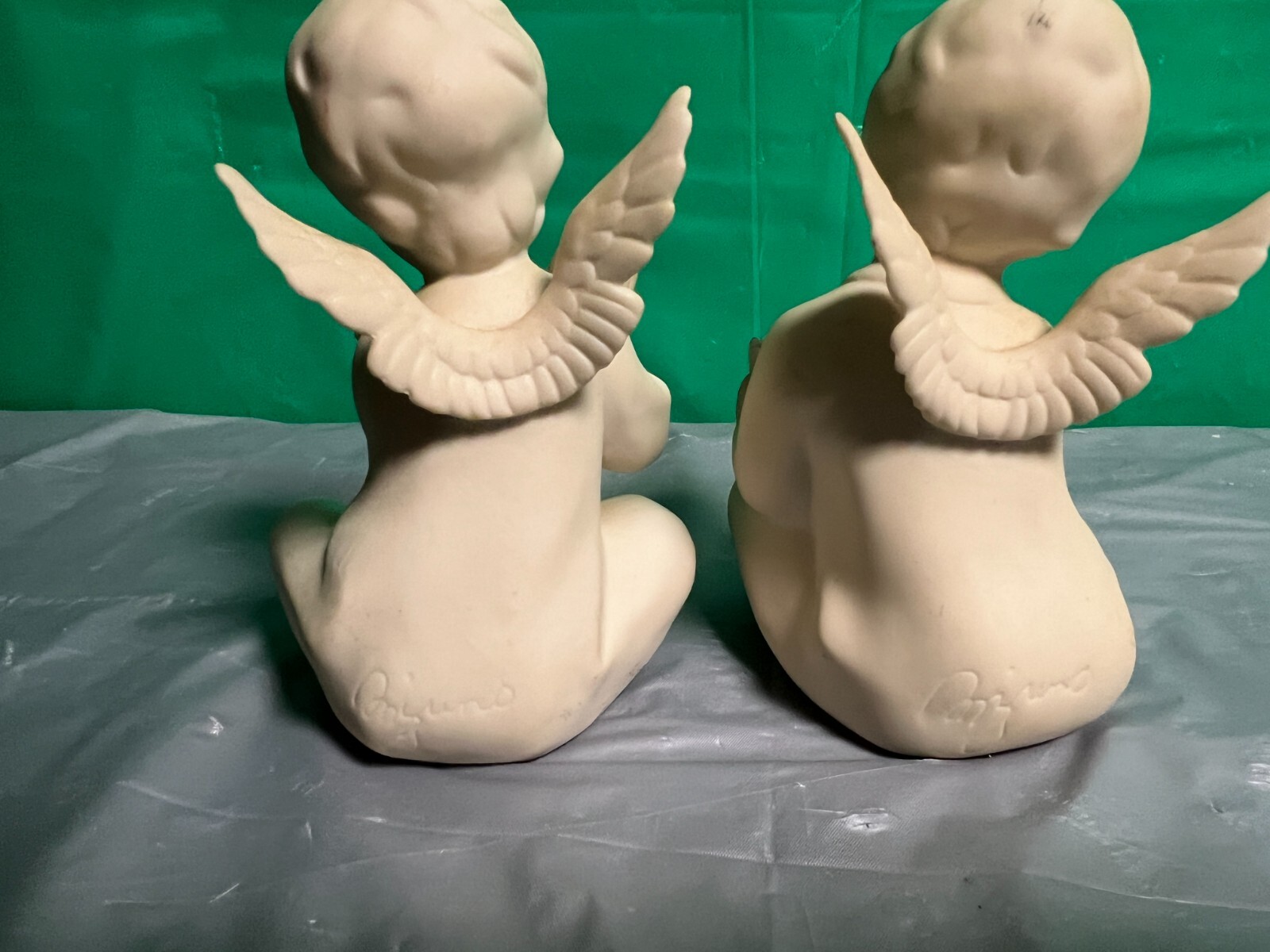 HOMCO ANGELS w/rose, 1 miss you Willow tree +Hallmark angel w/Heart (2signed)-