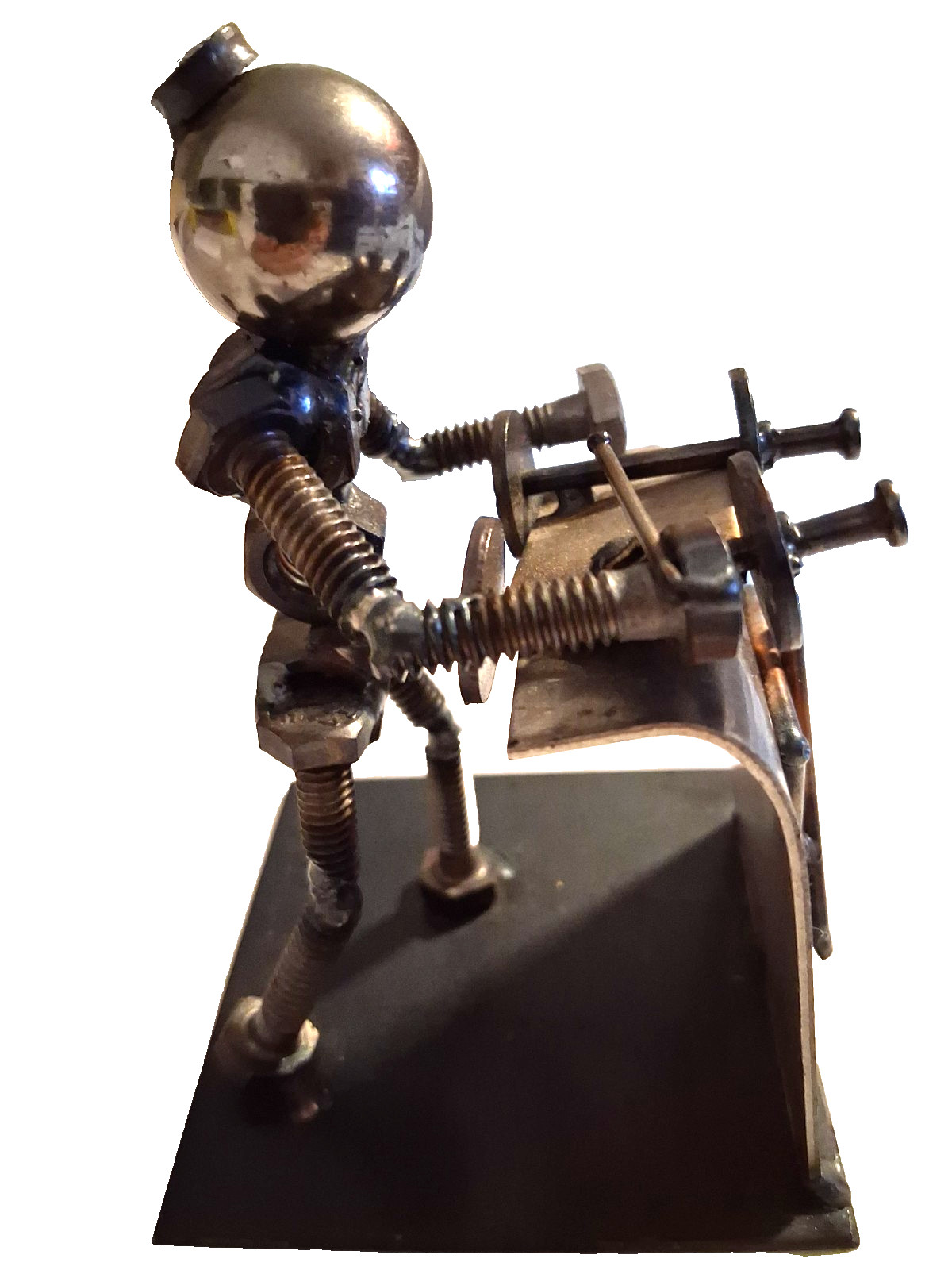 Weight Lifter Men Metal Bolt Figurine, Miniature Athlete body builder