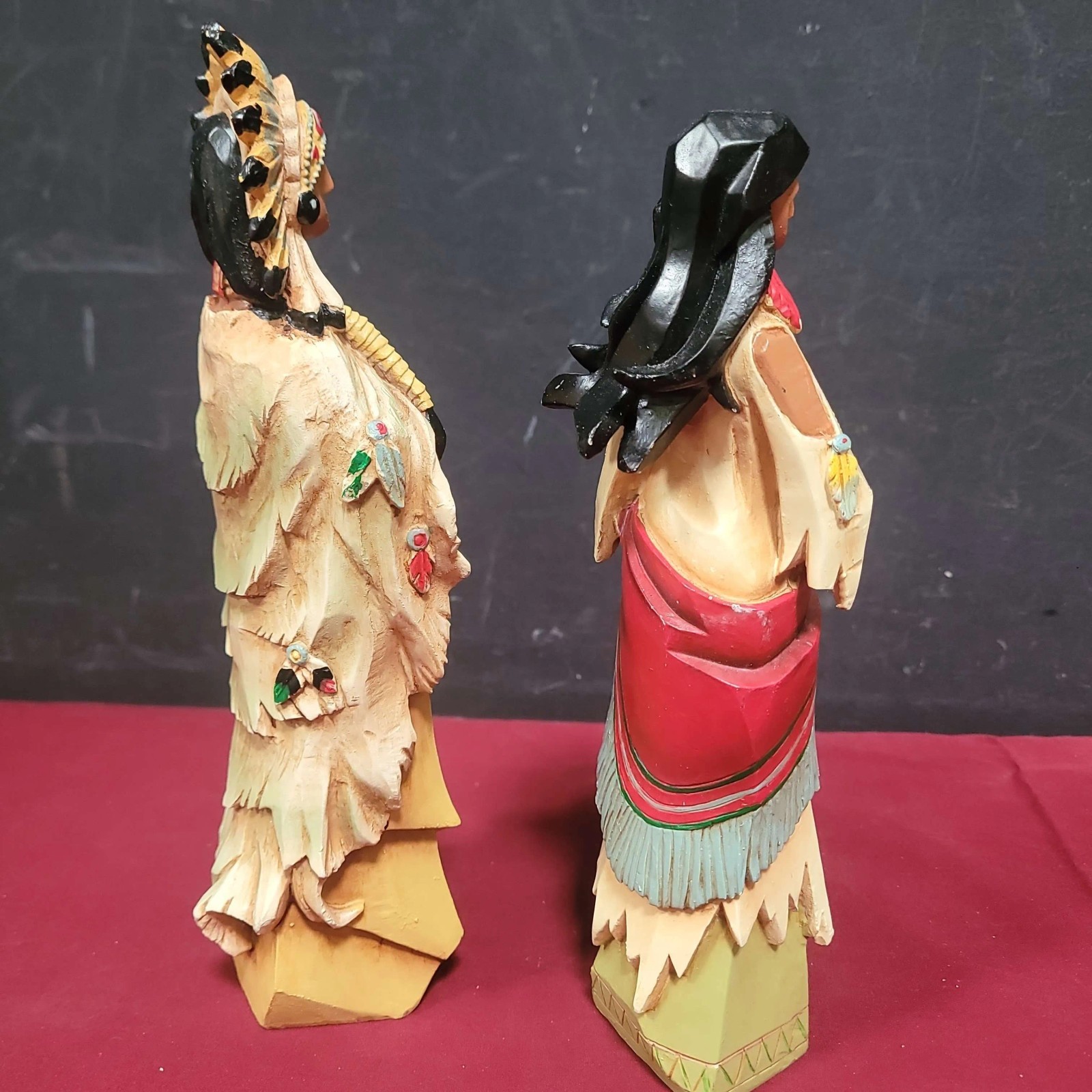 Pacific Rim Thanksgiving Decor Cubist Native American Indians 9″ Figure Set