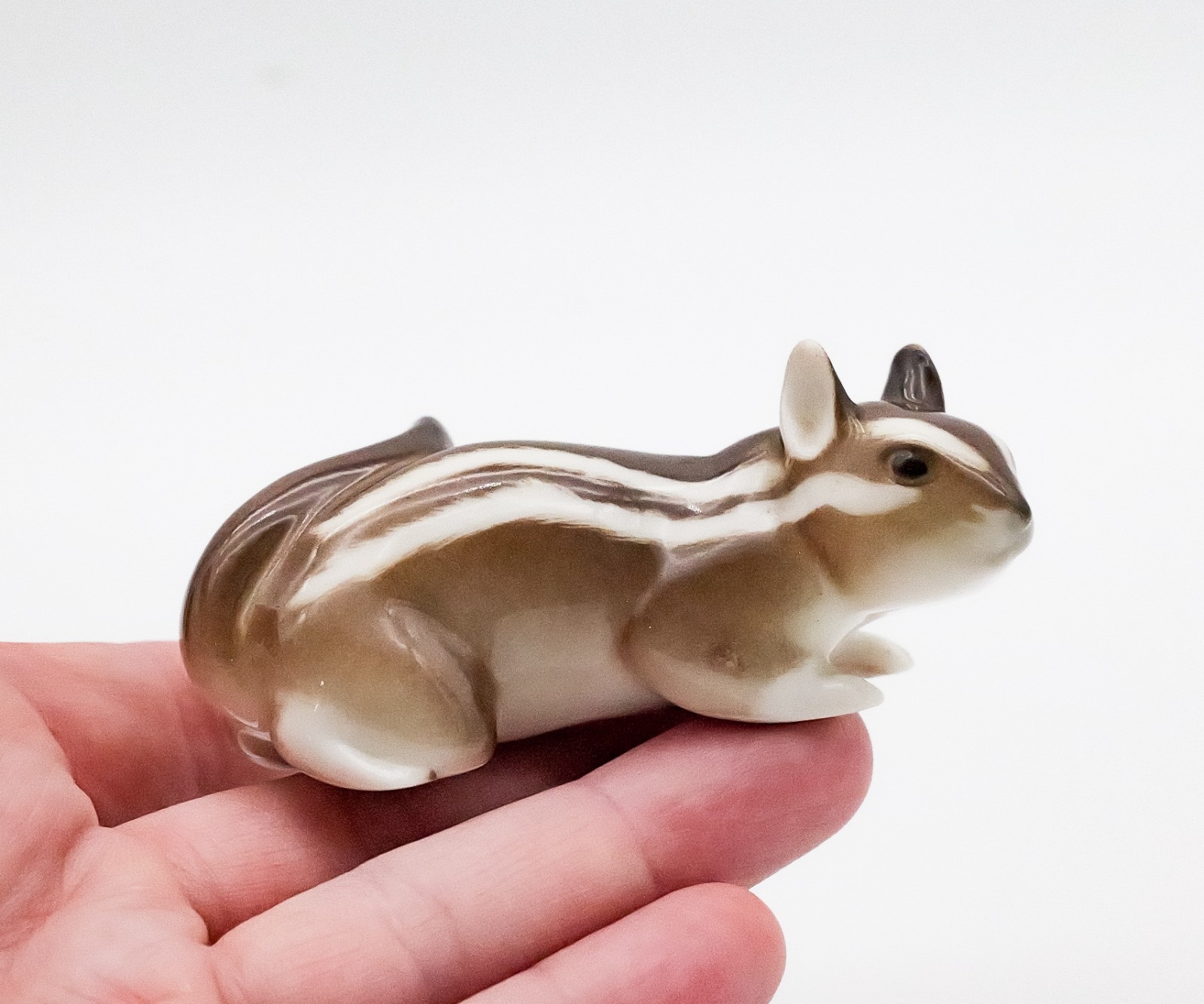 Vintage Lomonosov USSR Hand Painted Chipmunk Porcelain Figurine